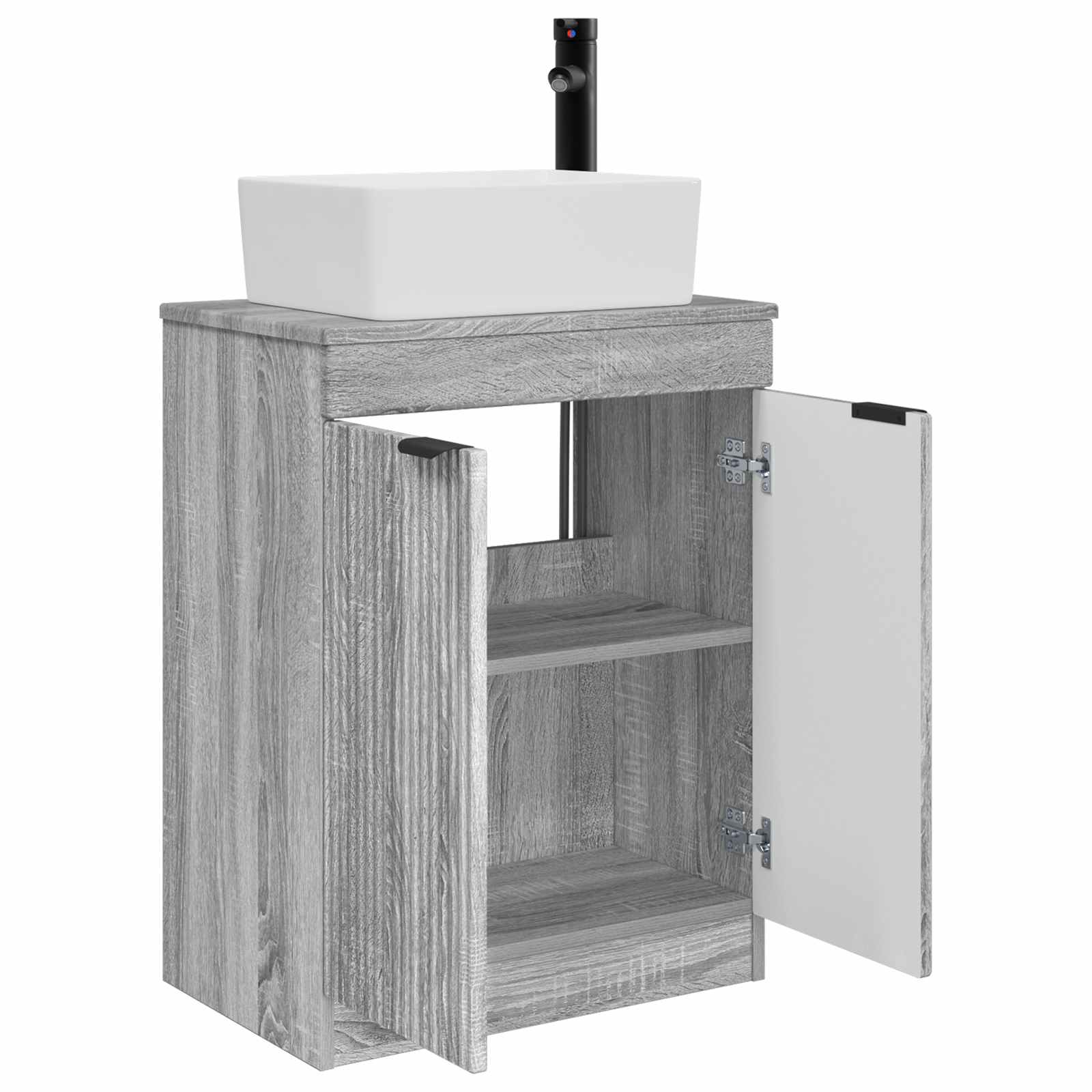 Meuble de salle de bain avec évier Sonoma gris 54 x 35 x 83 cm