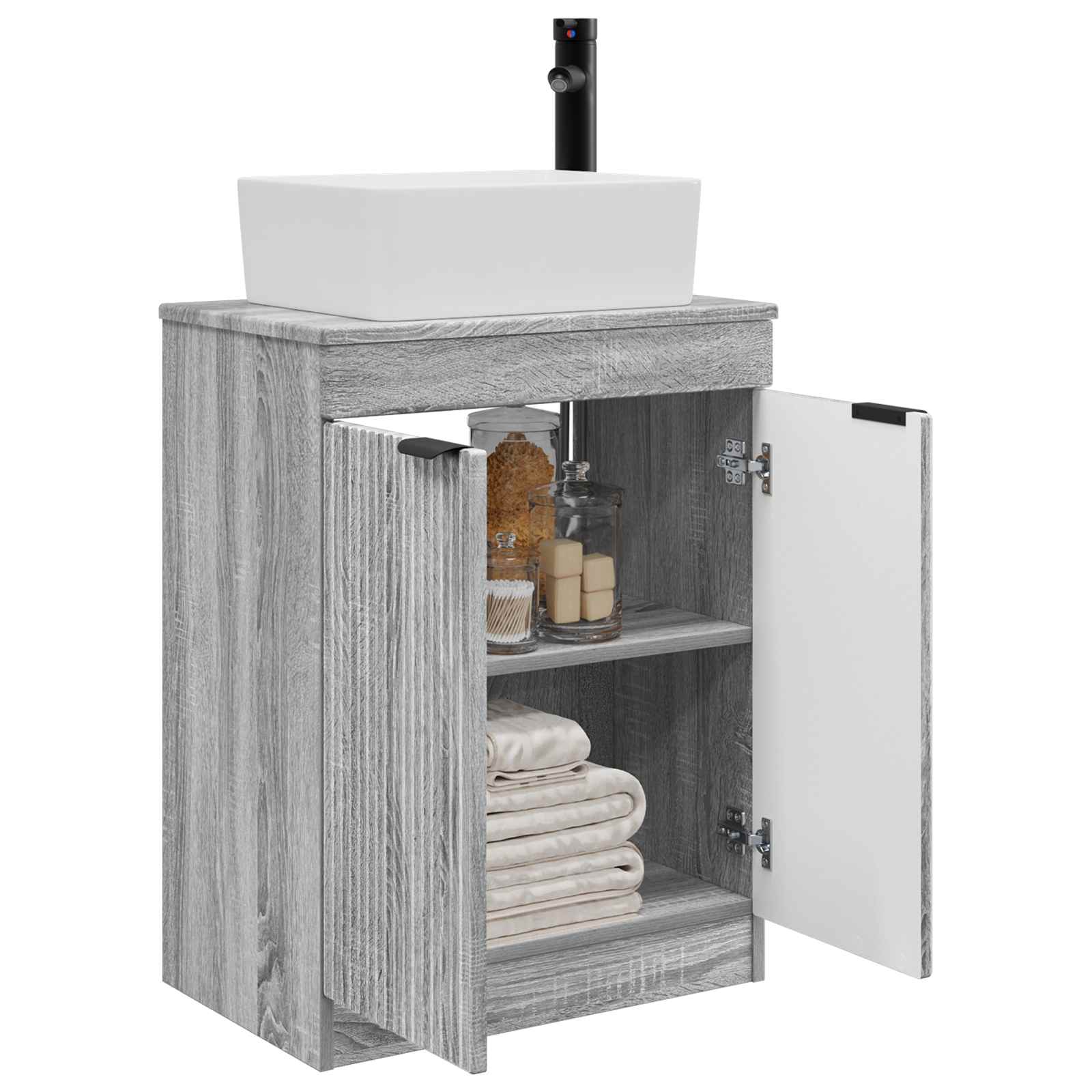 Meuble de salle de bain avec évier Sonoma gris 54 x 35 x 83 cm