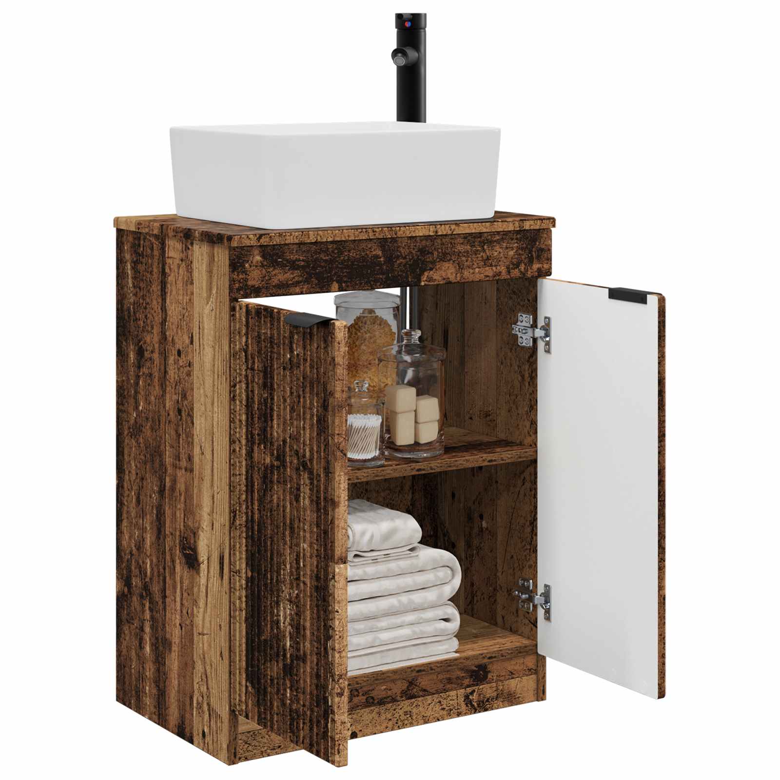 Meuble de salle de bain avec évier Bois ancien 54 x 35 x 83 cm