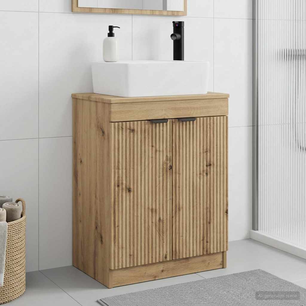 Meuble de salle de bain avec évier Chêne artisanal - XIOS