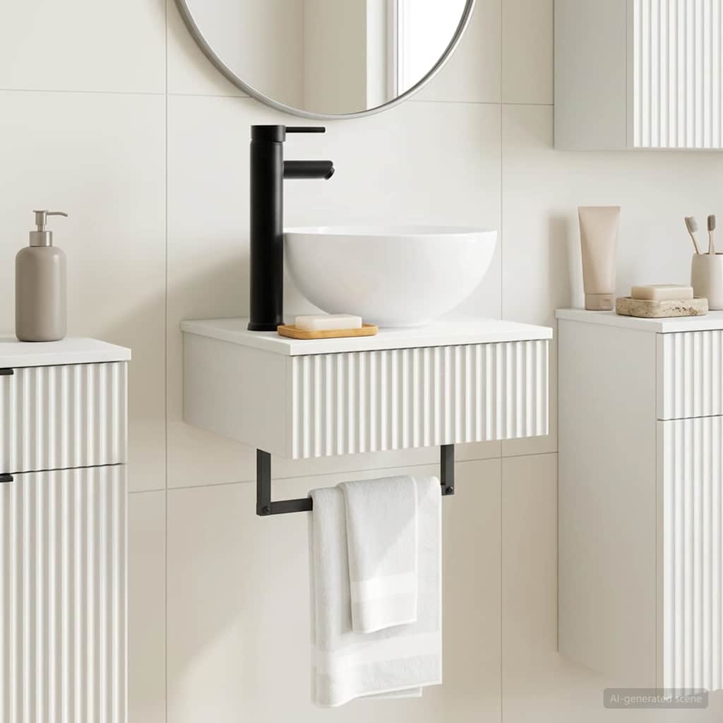 Basin de lavage mural Blanc brillant 40 x 35 x 39 cm