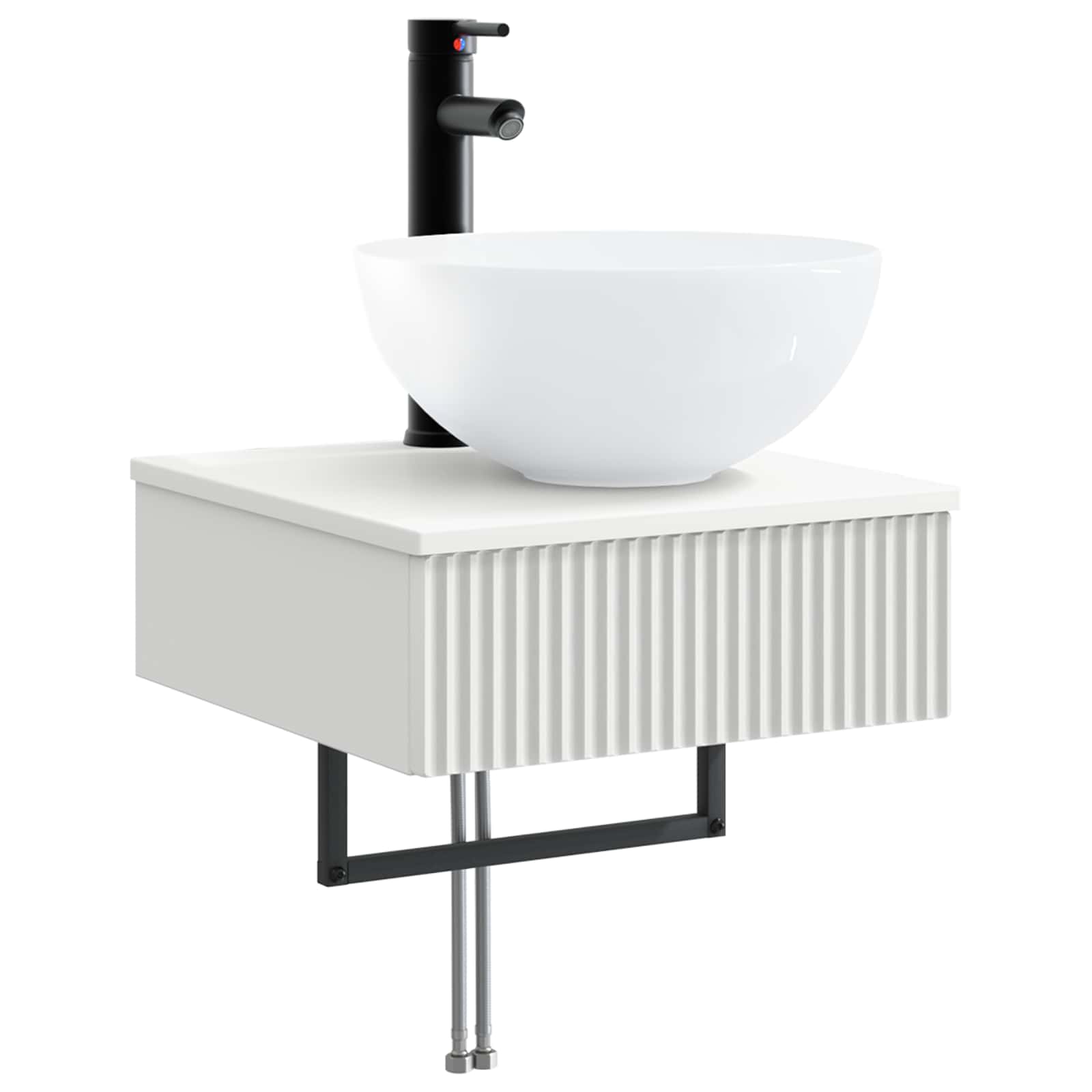 Basin de lavage mural Blanc 40 x 41 x 40,5 cm Bois d'ingénierie