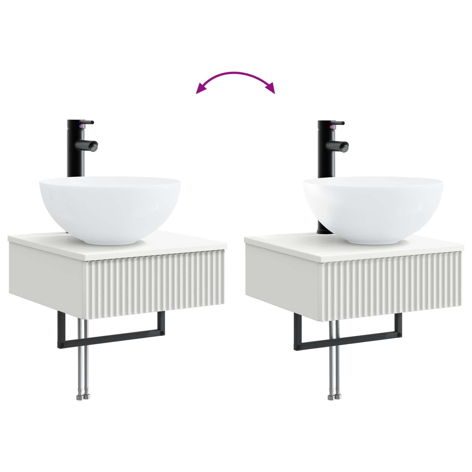 Basin de lavage mural Blanc 40 x 41 x 40,5 cm Bois d'ingénierie