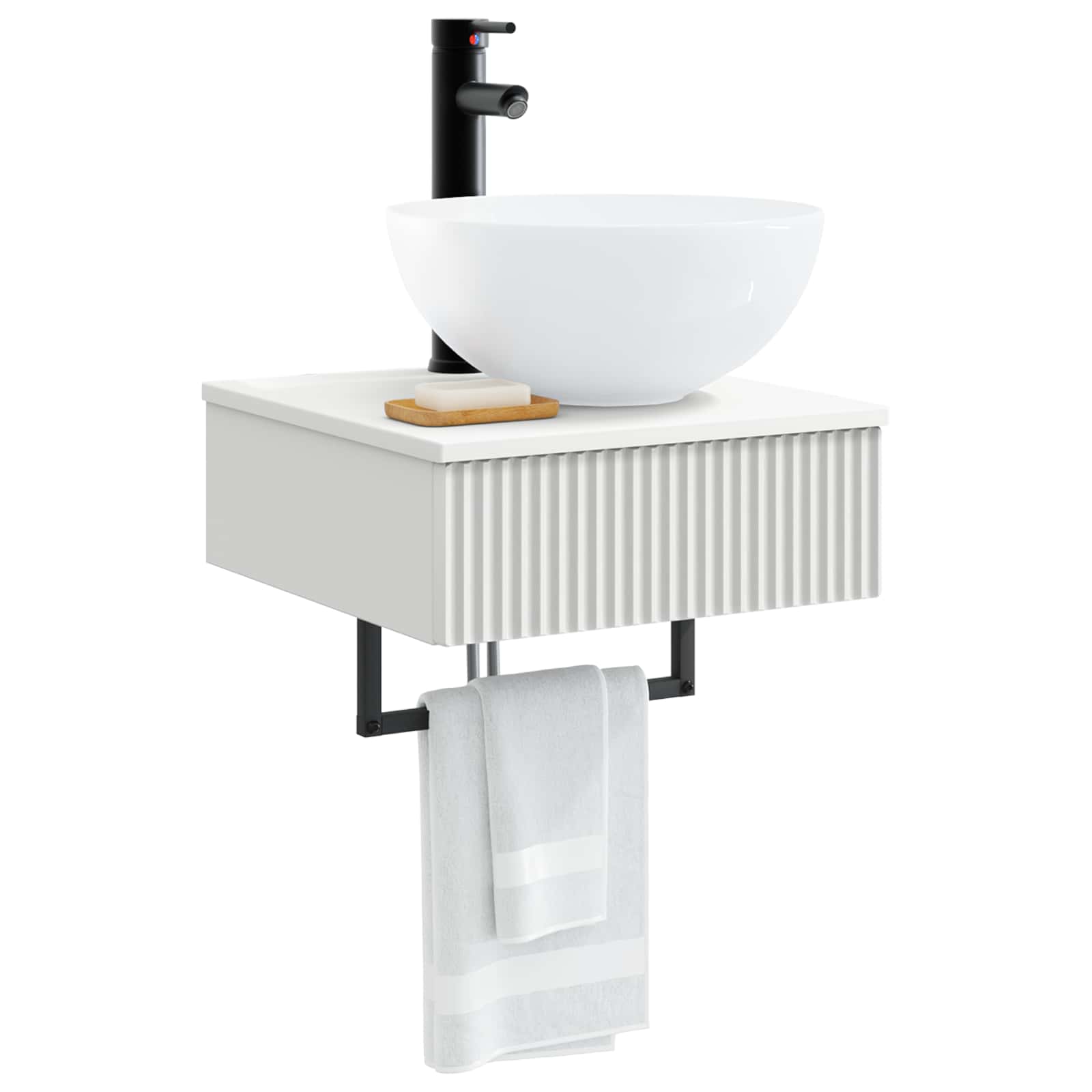 Basin de lavage mural Blanc 40 x 41 x 40,5 cm Bois d'ingénierie
