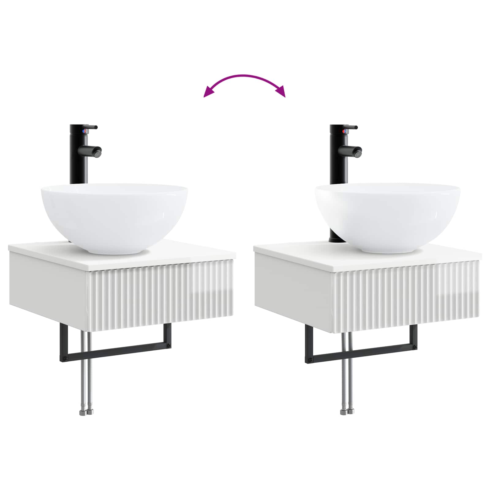 Basin de lavage mural Blanc brillant 40 x 41 x 40,5 cm
