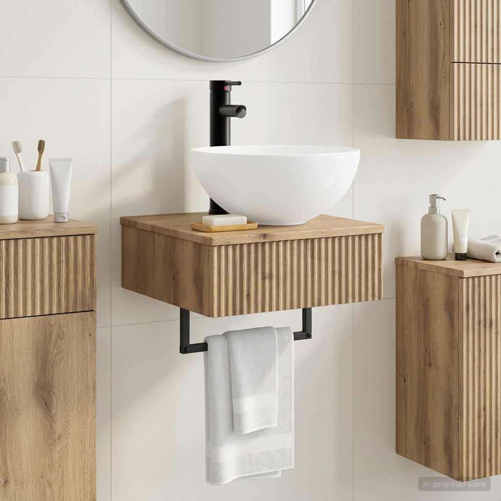 Basin de lavage mural Chêne artisanal 40 x 41 x 40,5 cm - XIOS