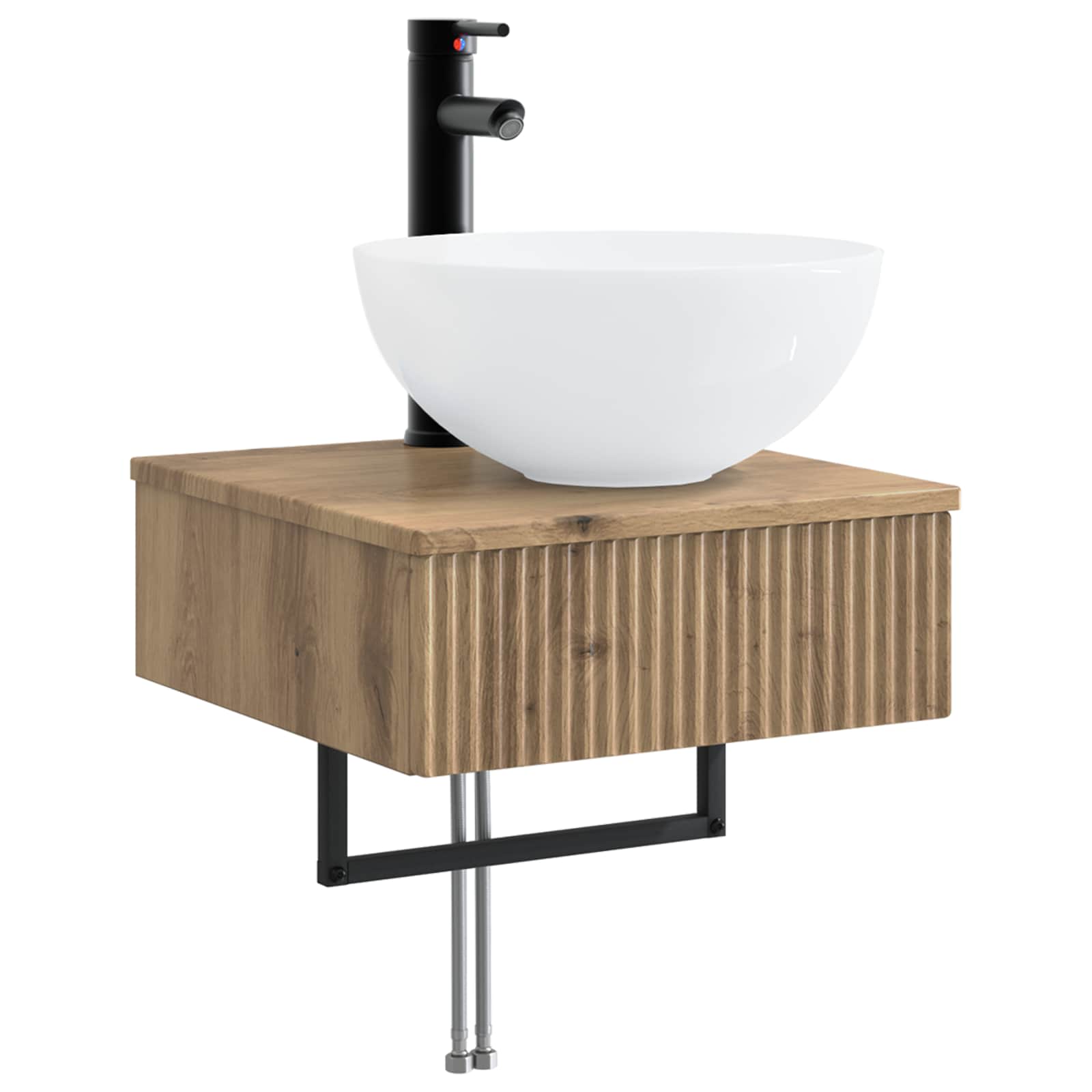 Basin de lavage mural Chêne artisanal 40 x 41 x 40,5 cm - XIOS