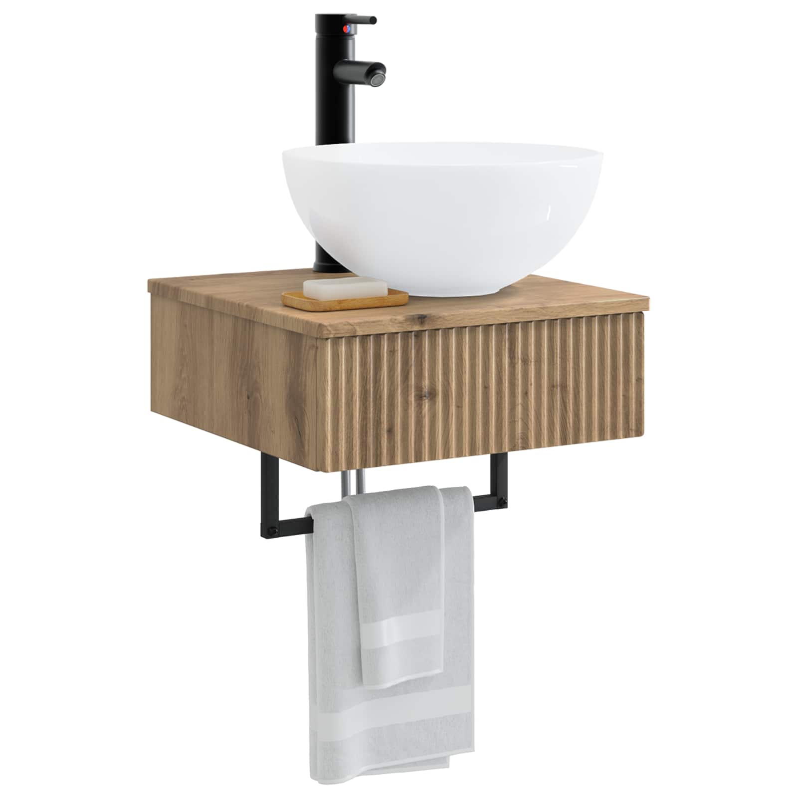 Basin de lavage mural Chêne artisanal 40 x 41 x 40,5 cm - XIOS