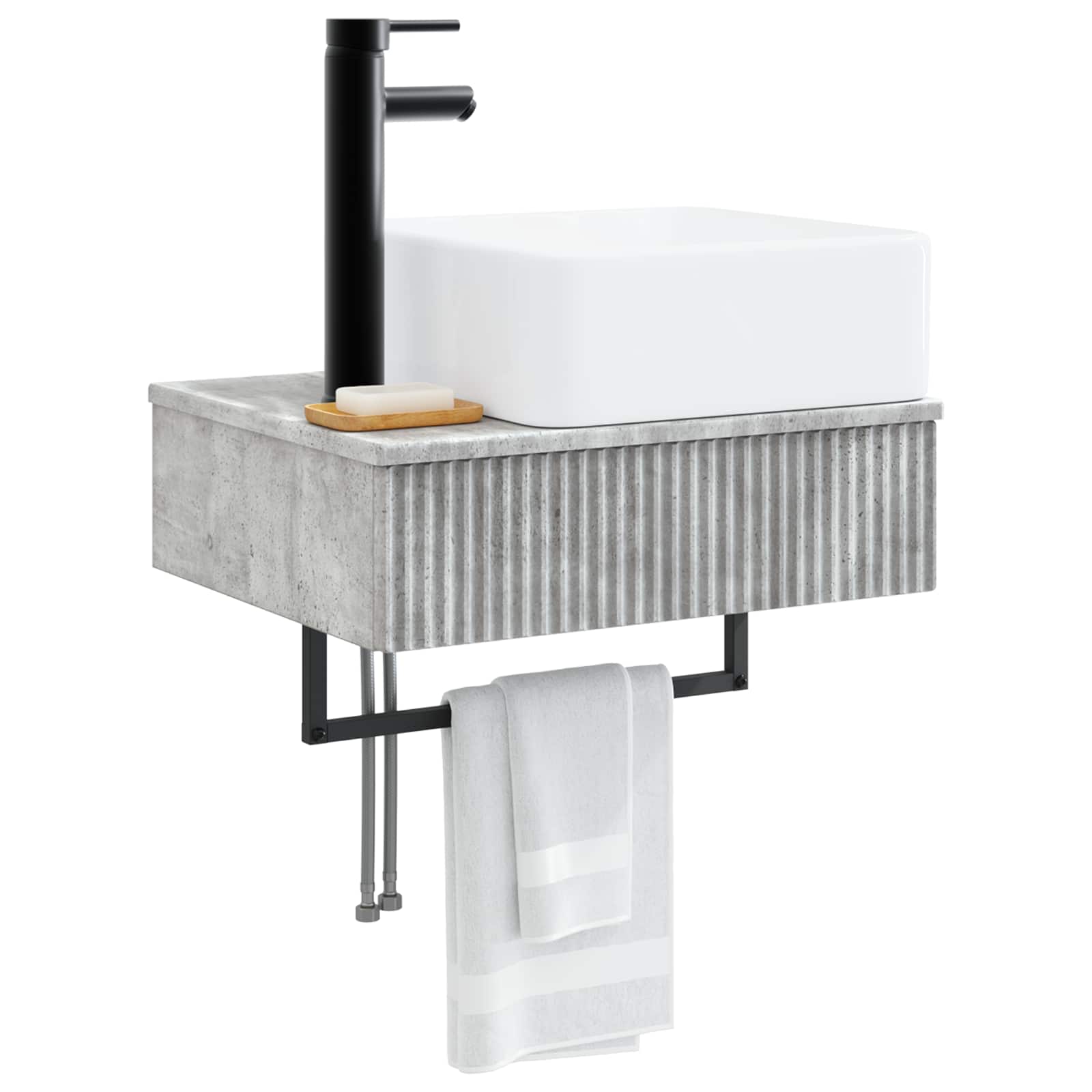Basin de lavage mural Gris béton 50 x 41 x 39 cm