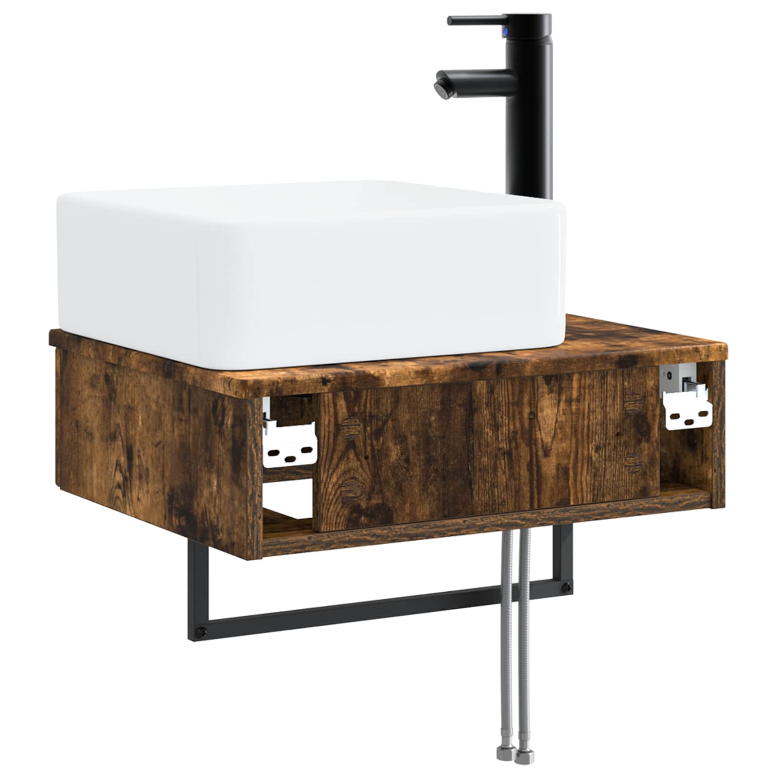 Basin de lavage mural Chêne fumé 50 x 41 x 39 cm