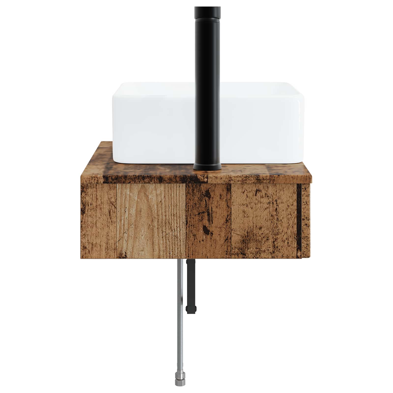 Basin de lavage mural Bois ancien 50 x 41 x 39 cm