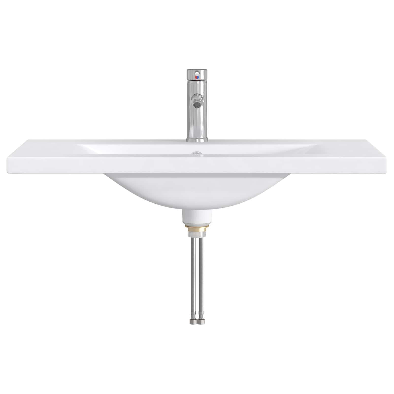 Lavabo de salle de bains Chrome 81 x 40 x 17,5 cm métal - XIOS