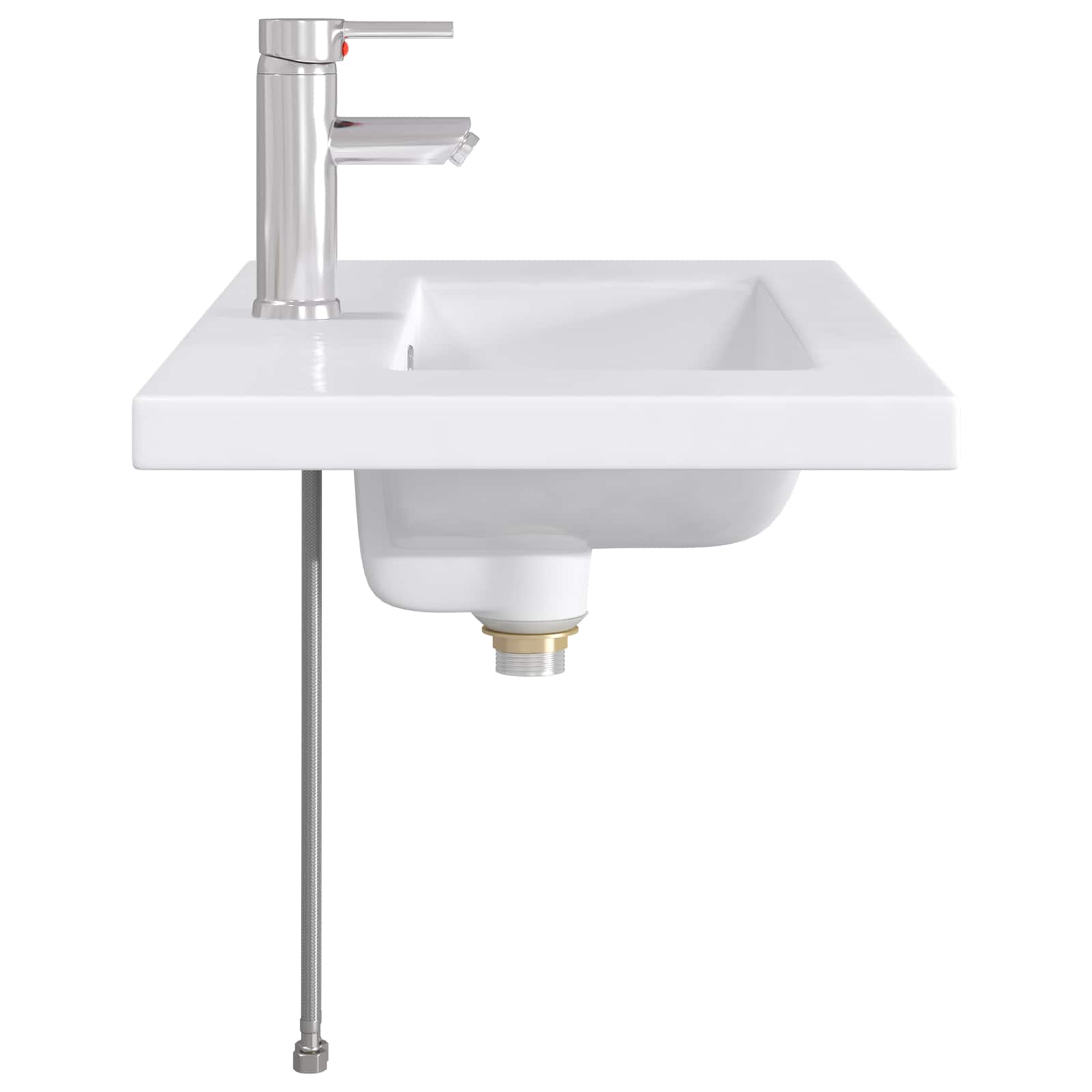 Lavabo de salle de bains Chrome 81 x 40 x 17,5 cm métal - XIOS