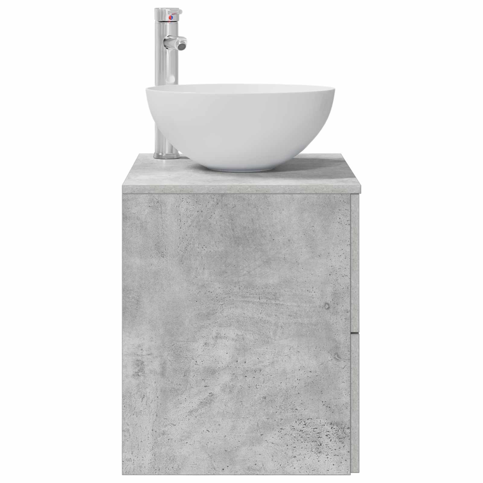 Meuble lavabo mural Gris béton 49,5 x 35 x 63 cm