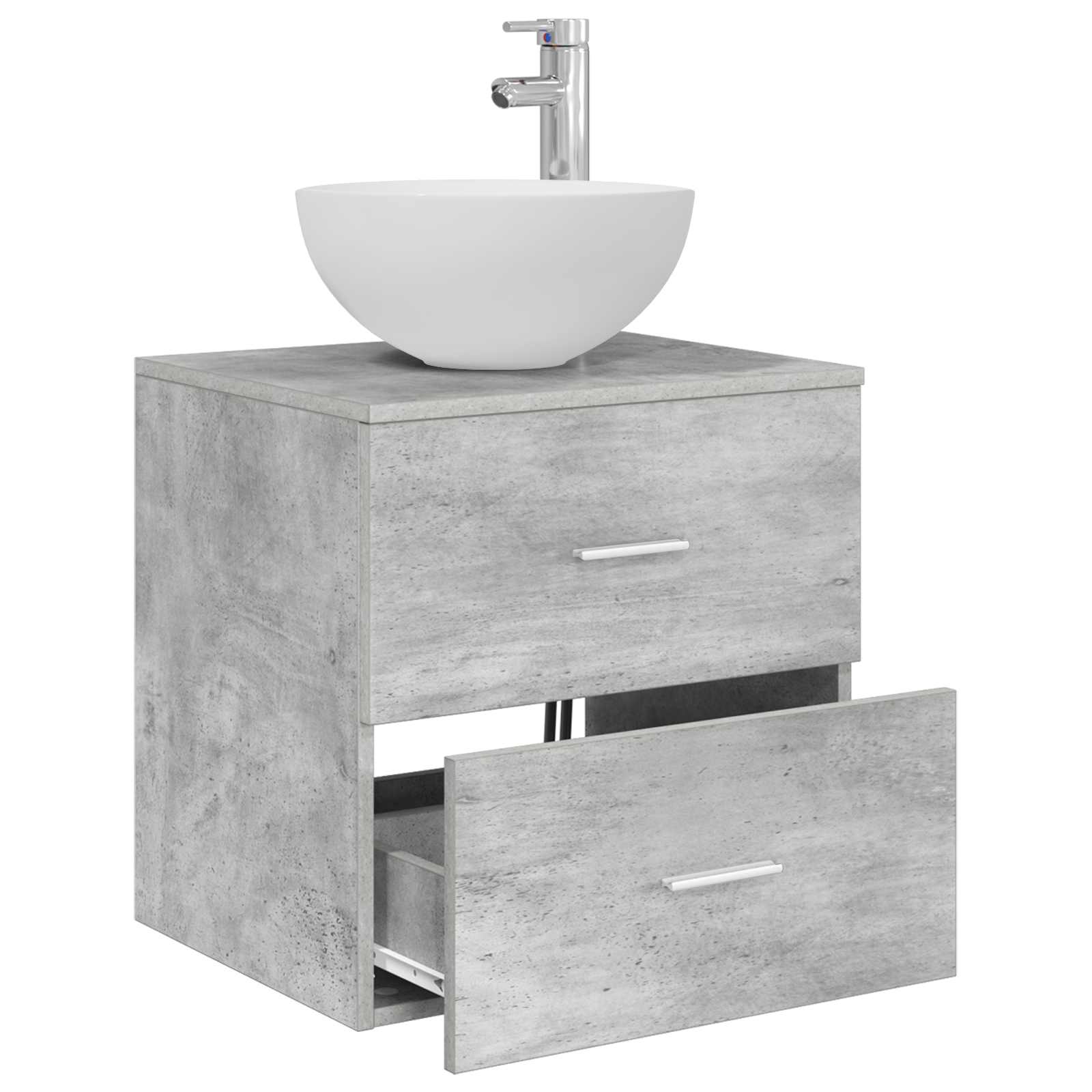 Vanité de lavabo mural Gris béton 49,5 x 41 x 64,5 cm