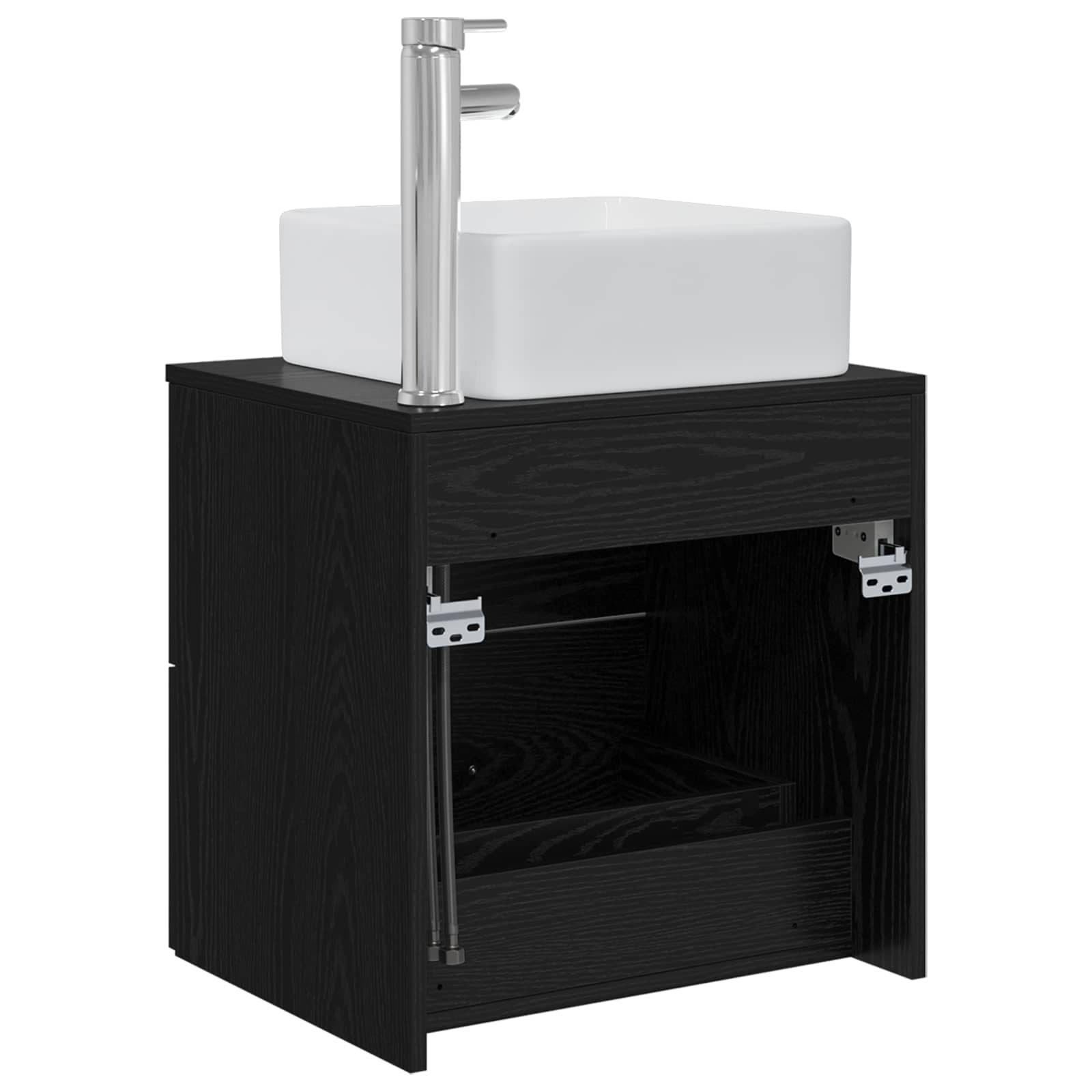 Vanité de lavabo mural Chêne noir 49,5 x 41 x 63 cm