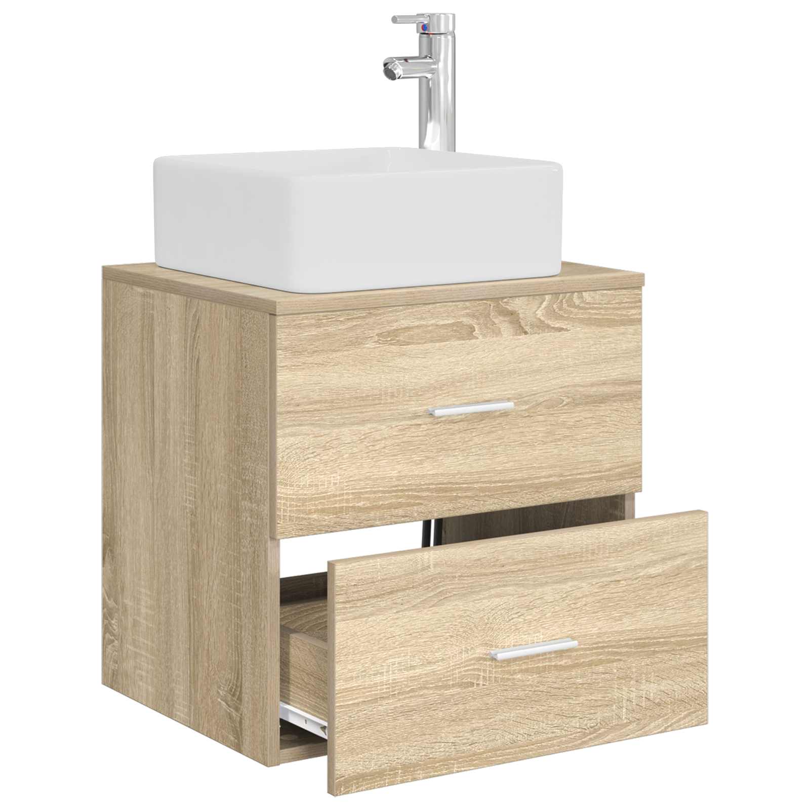 Vanité de lavabo mural Chêne Sonoma 49,5 x 41 x 63 cm