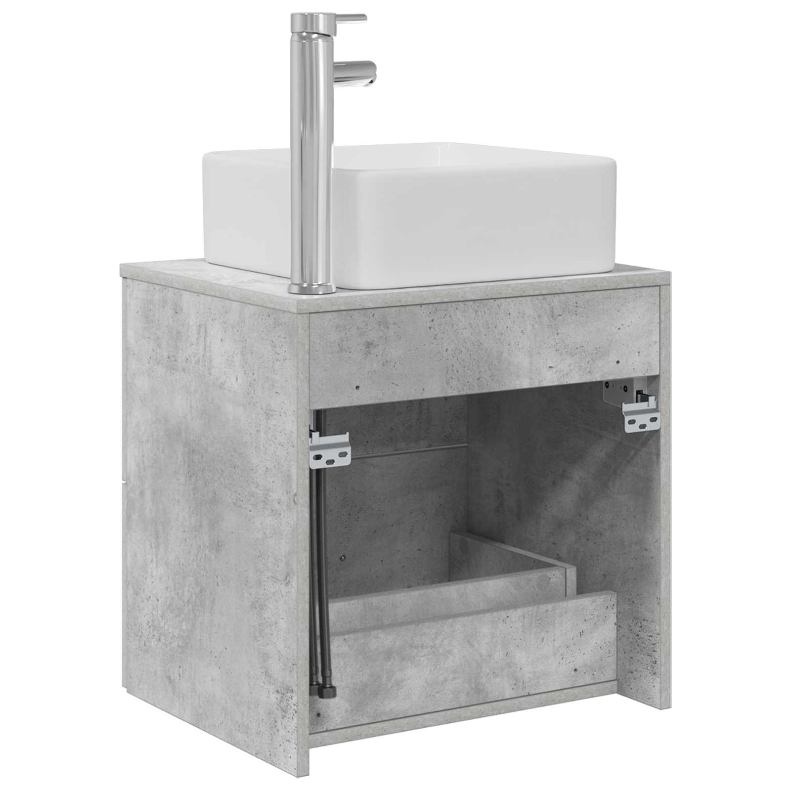 Vanité de lavabo mural Gris béton 49,5 x 41 x 63 cm