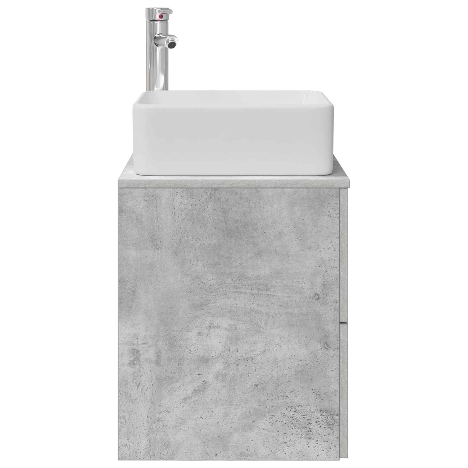 Vanité de lavabo mural Gris béton 49,5 x 41 x 63 cm
