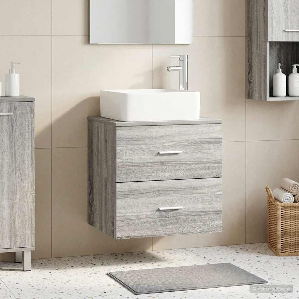 Vanité de lavabo mural Sonoma gris 49,5 x 41 x 63 cm