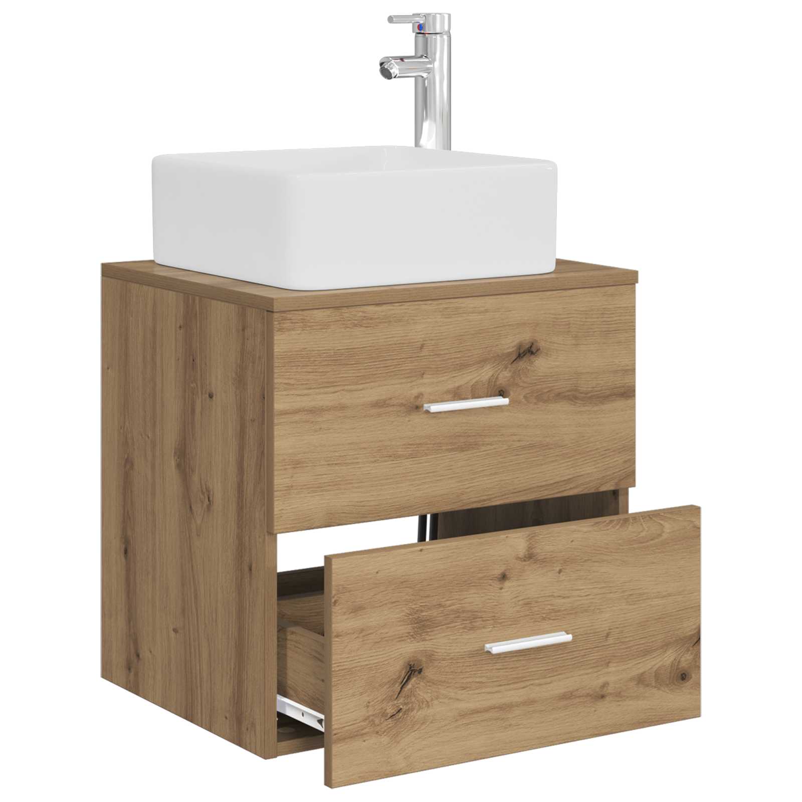 Vanité de lavabo mural Chêne artisanal 49,5 x 41 x 63 cm
