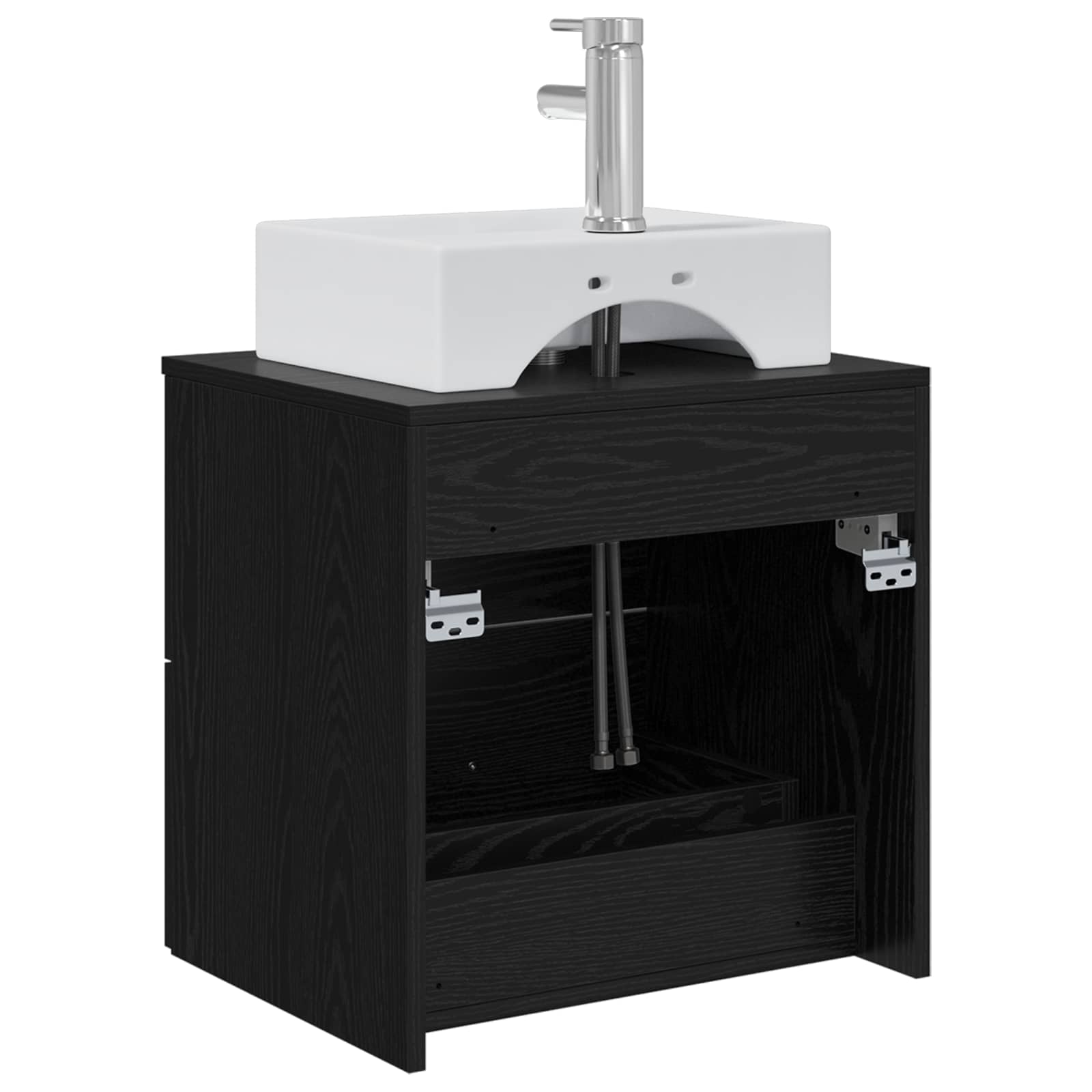 Vanité de lavabo mural Chêne noir 49,5 x 41 x 62,5 cm