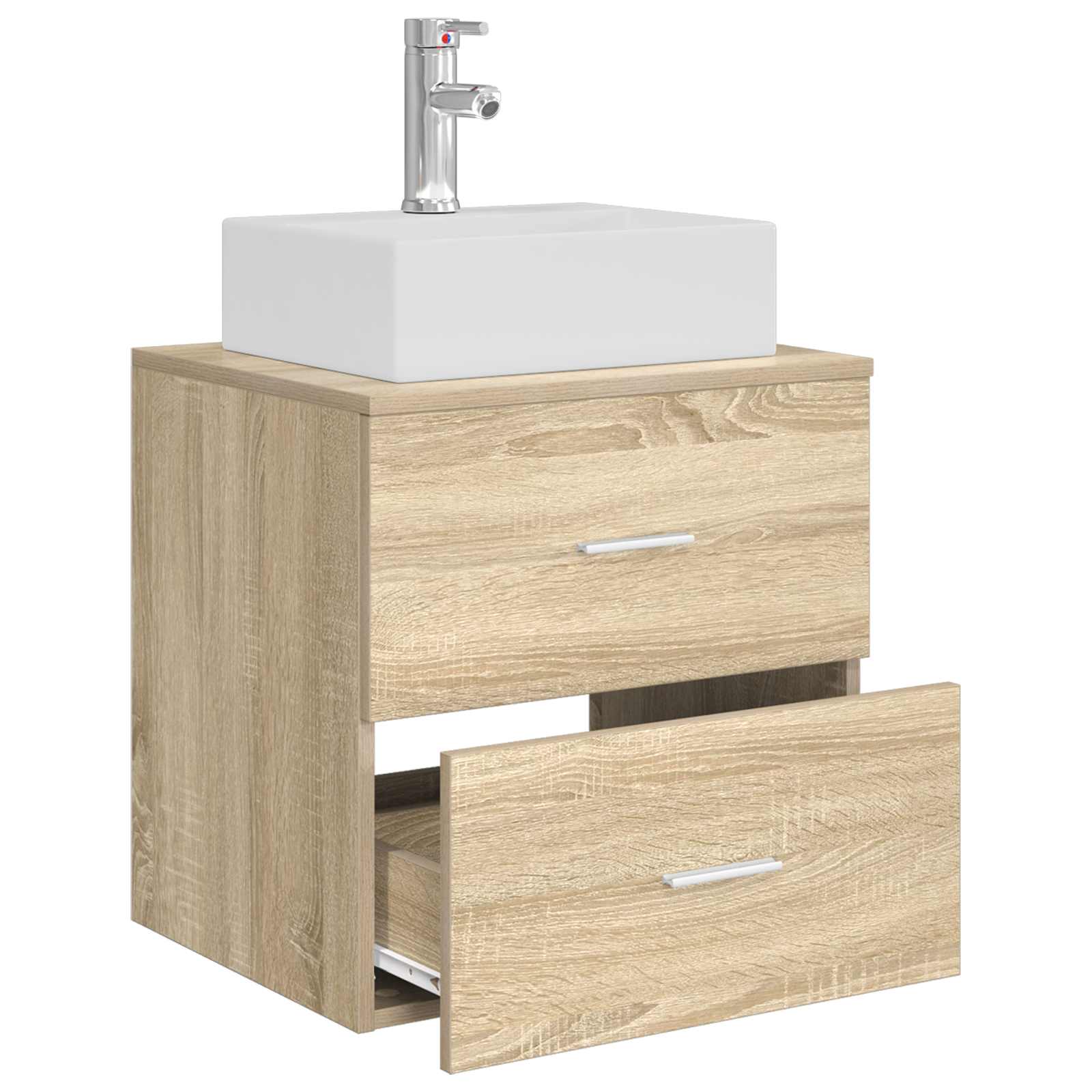 Vanité de lavabo mural Chêne Sonoma 49,5 x 41 x 62,5 cm