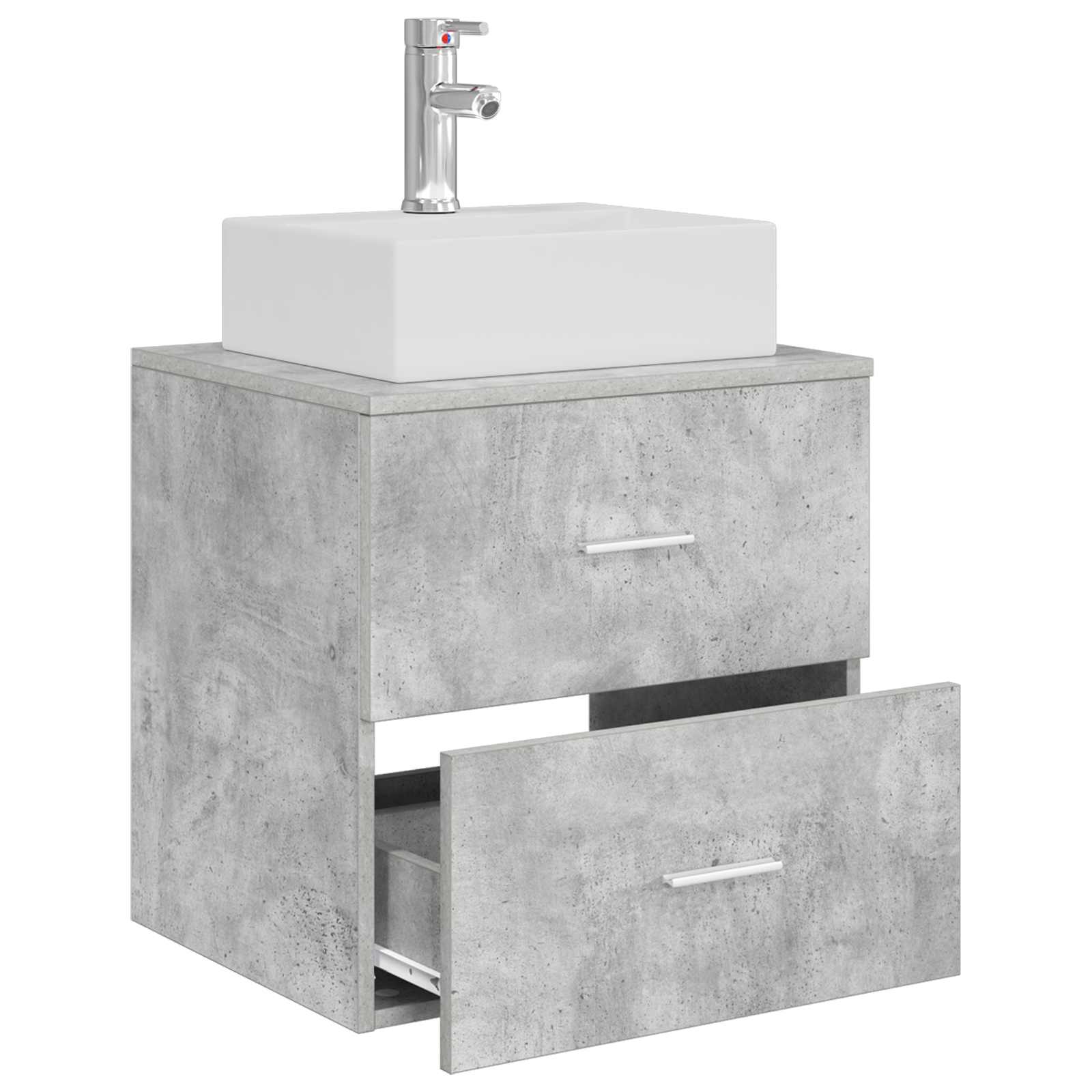 Vanité de lavabo mural Gris béton 49,5 x 41 x 62,5 cm