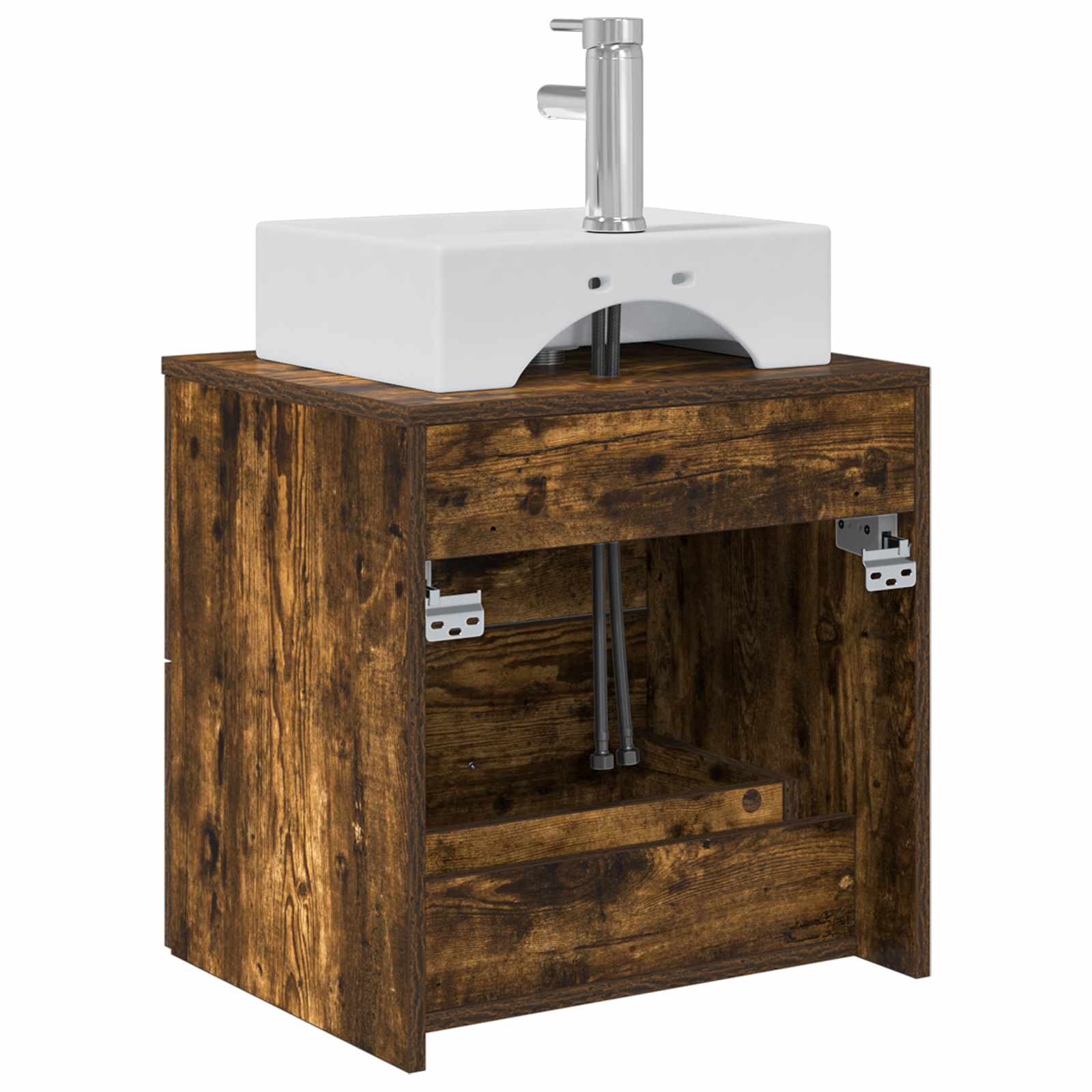 Vanité de lavabo mural Chêne fumé 49,5 x 41 x 62,5 cm