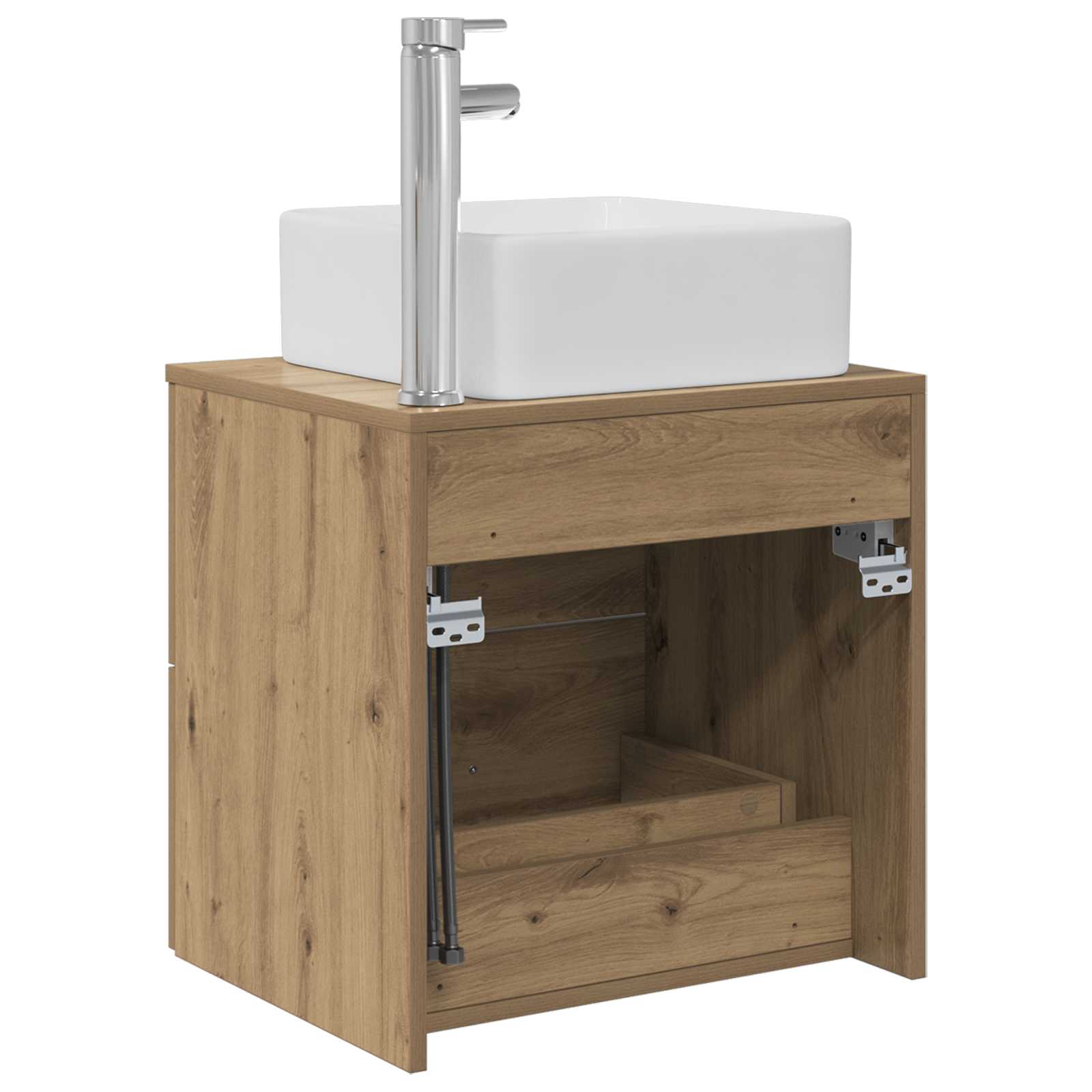 Vanité de lavabo mural Chêne artisanal 53 x 34,5 x 63 cm