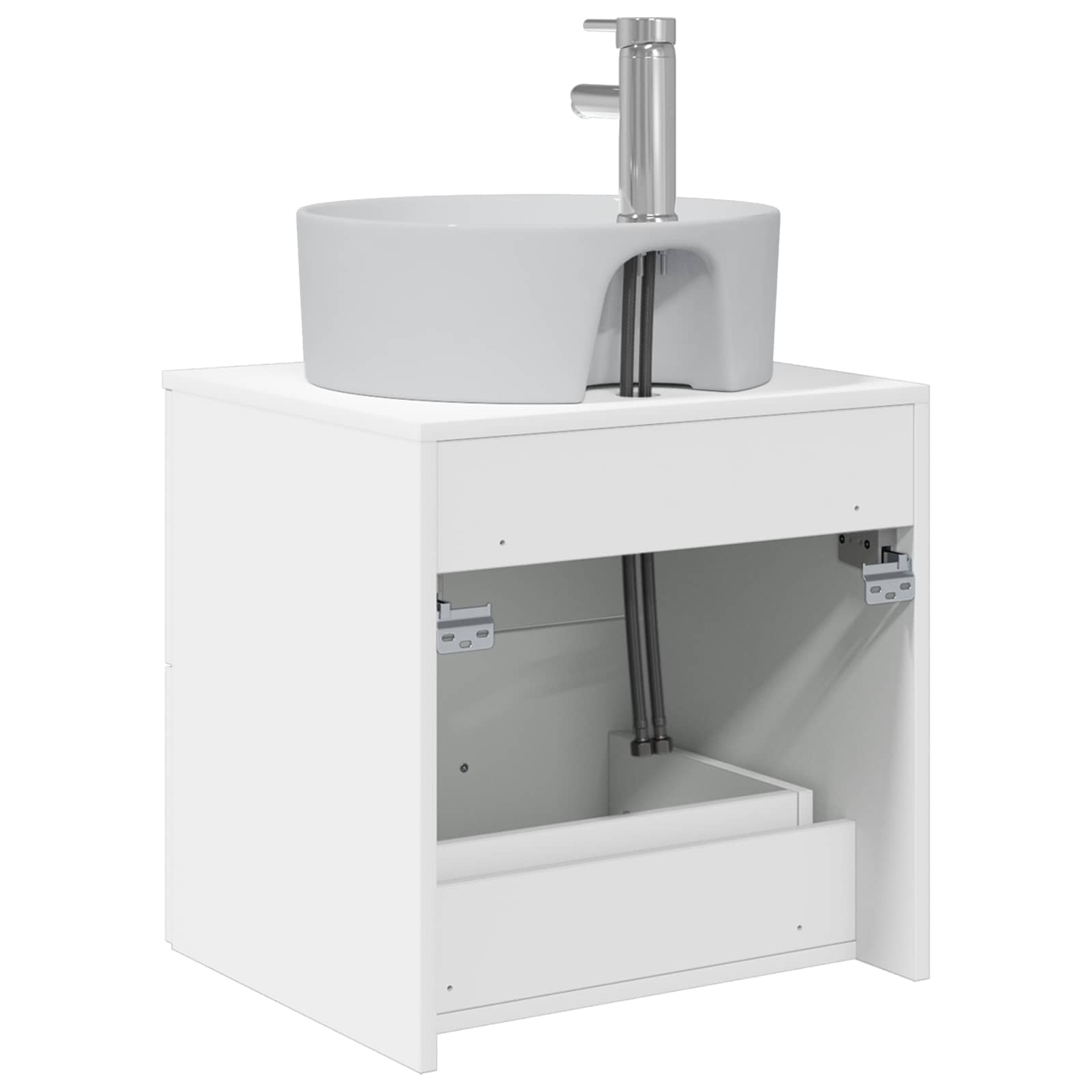 Vanité de lavabo mural Blanc 49,5 x 44,5 x 65 cm
