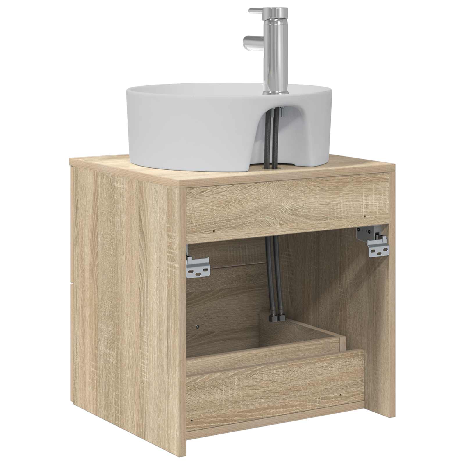 Vanité de lavabo mural Chêne Sonoma 49,5 x 44,5 x 65 cm