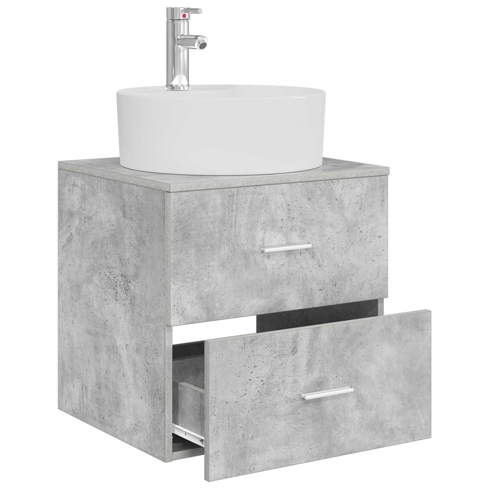 Vanité de lavabo mural Gris béton 49,5 x 44,5 x 65 cm