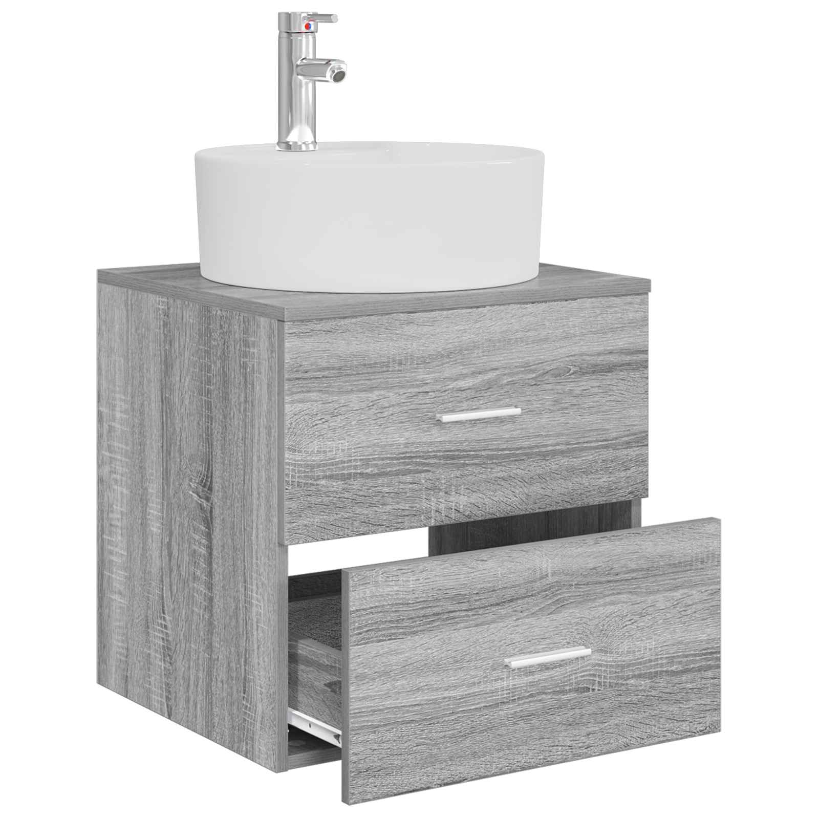 Vanité de lavabo mural Sonoma gris 49,5 x 44,5 x 65 cm