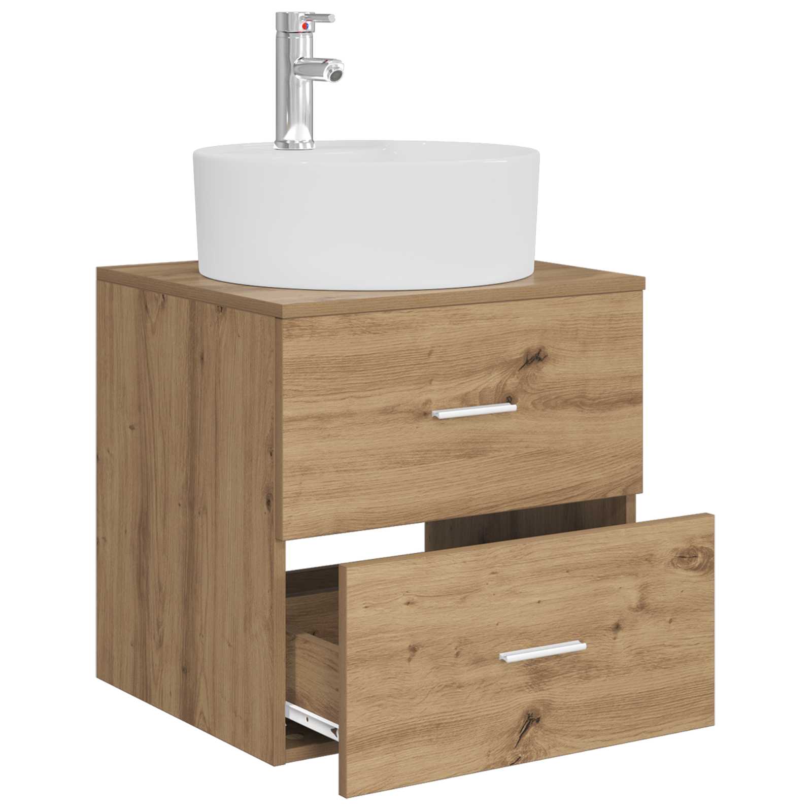 Vanité de lavabo mural Chêne artisanal 49,5 x 44,5 x 65 cm