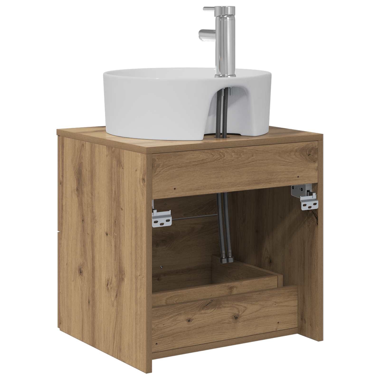 Vanité de lavabo mural Chêne artisanal 49,5 x 44,5 x 65 cm