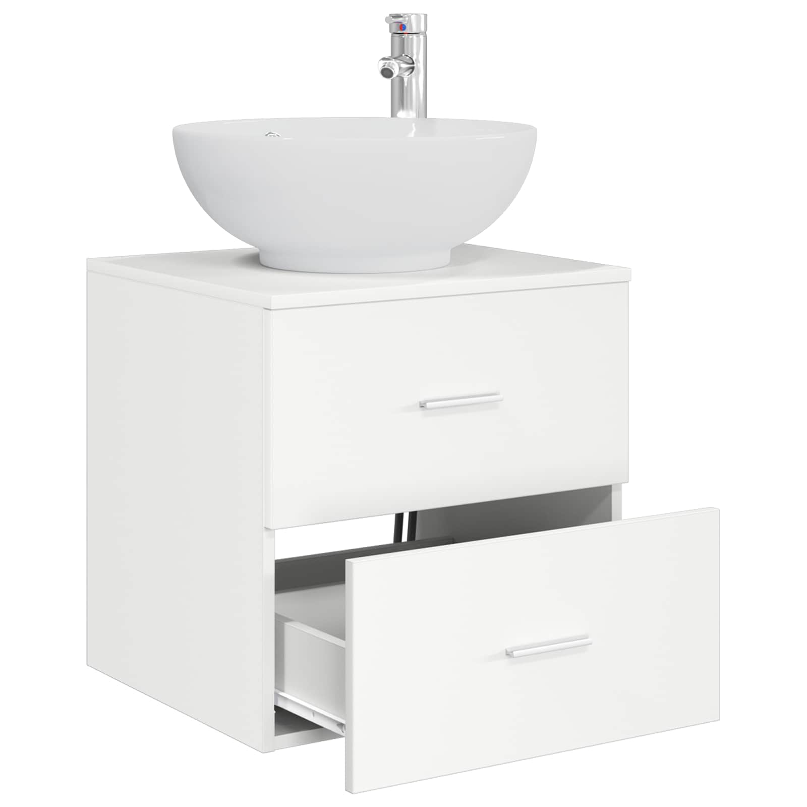 Vanité de lavabo mural Blanc 49,5 x 44,5 x 66,5 cm