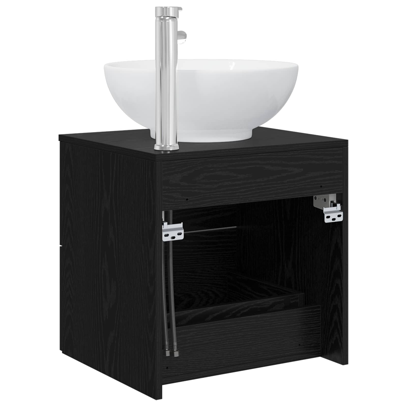Vanité de lavabo mural Chêne noir 49,5 x 44,5 x 66,5 cm