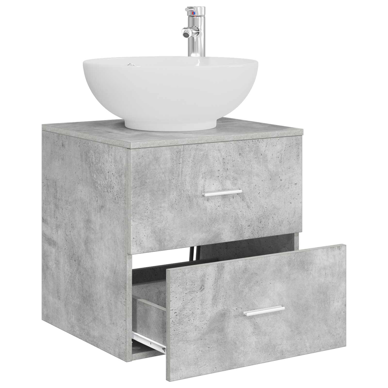 Vanité de lavabo mural Gris béton 49,5 x 44,5 x 66,5 cm