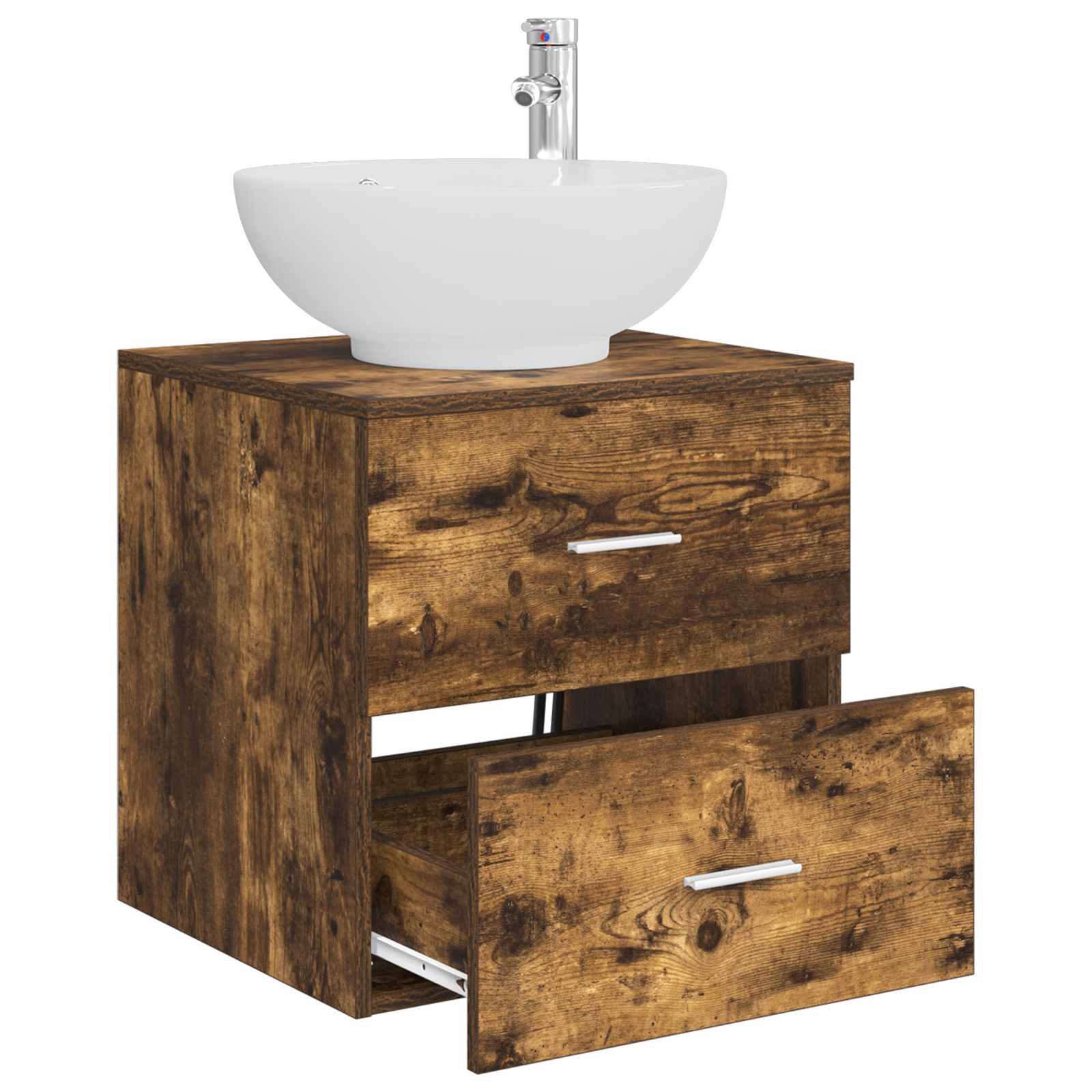 Vanité de lavabo mural Chêne fumé 49,5 x 44,5 x 66,5 cm