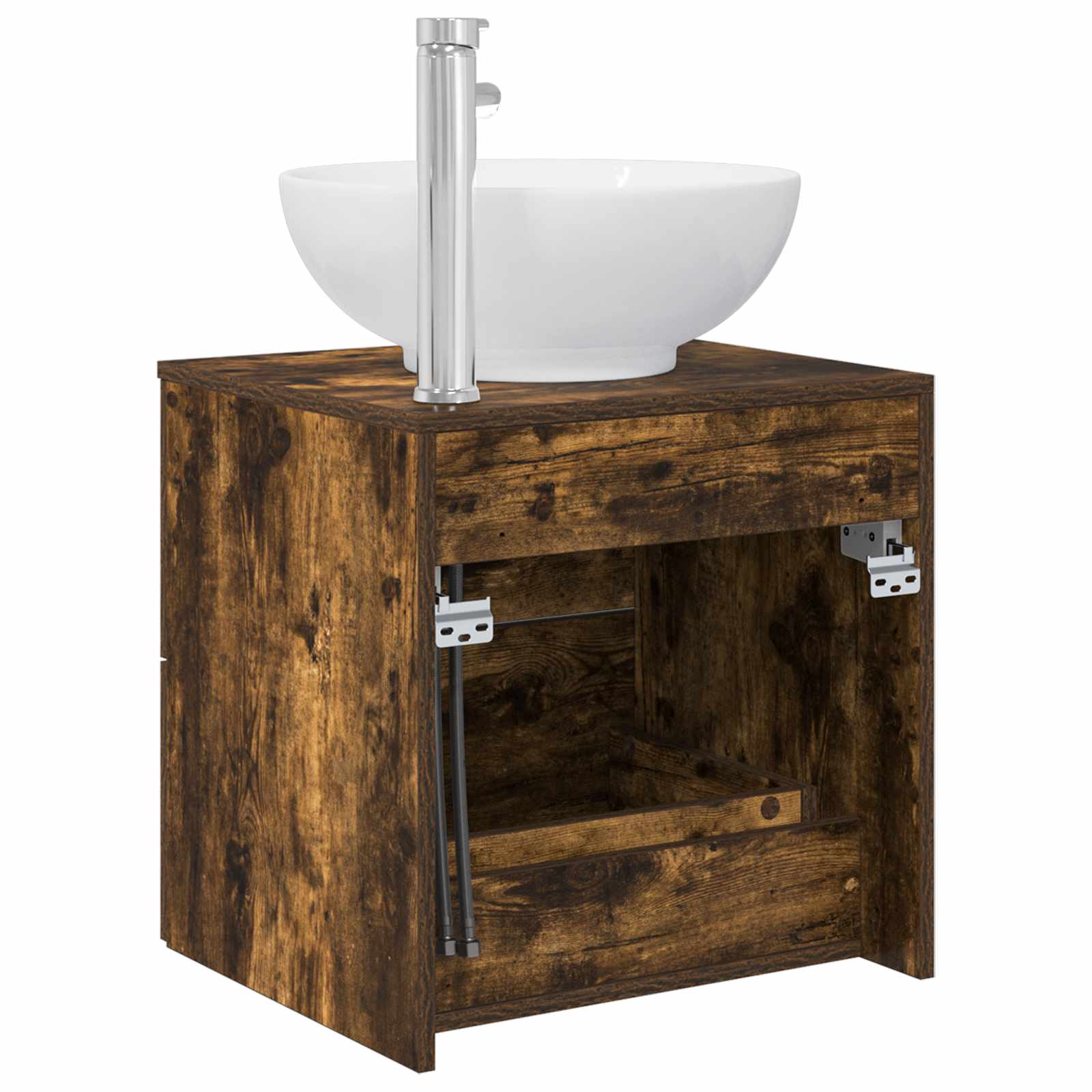 Vanité de lavabo mural Chêne fumé 49,5 x 44,5 x 66,5 cm
