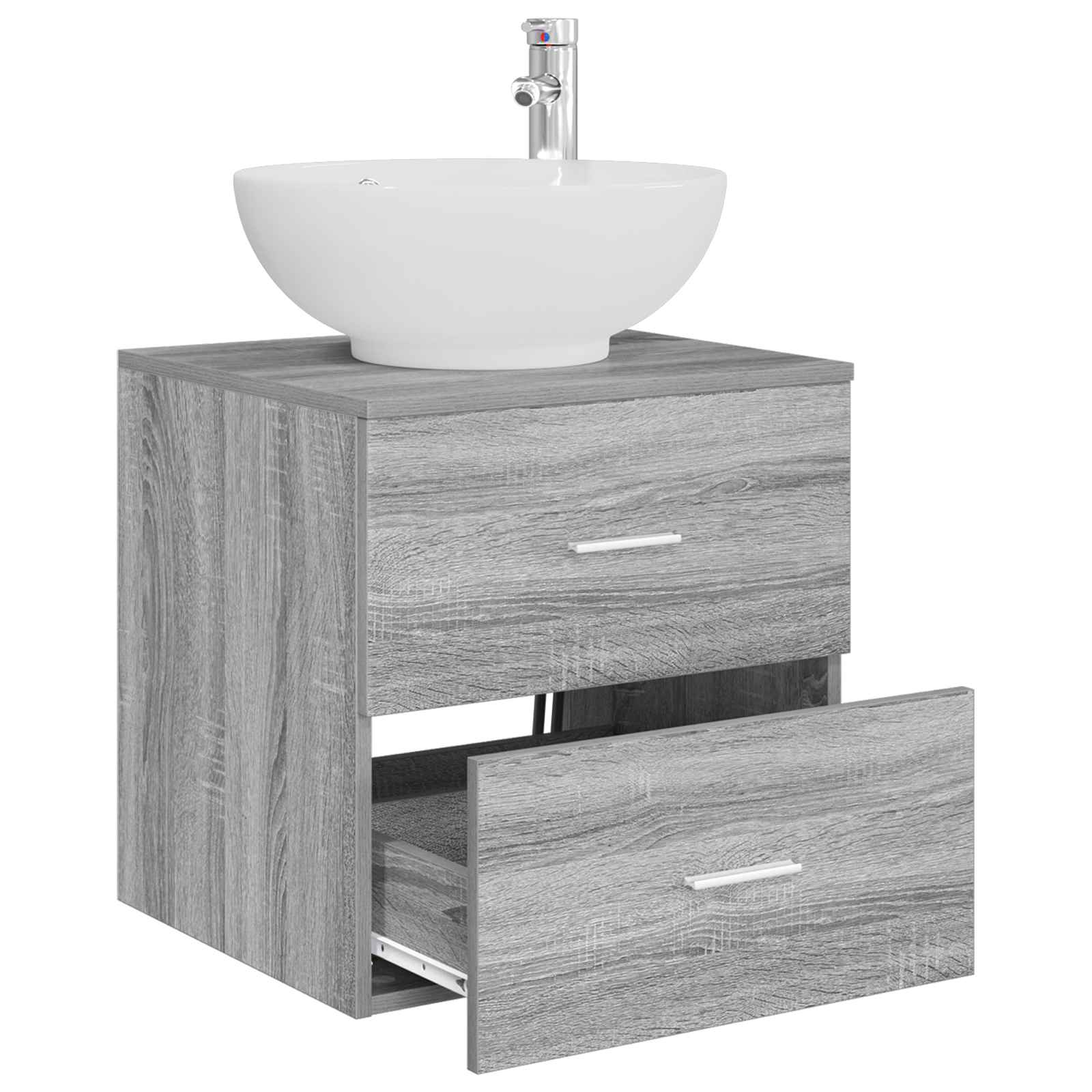 Vanité de lavabo mural Sonoma gris 49,5 x 44,5 x 66,5 cm