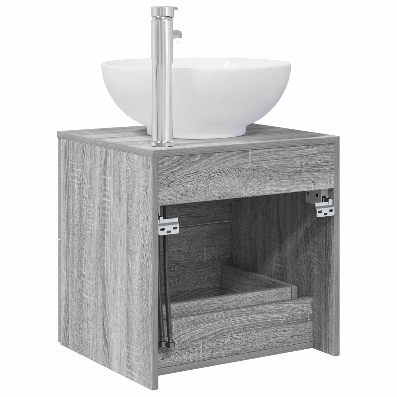 Vanité de lavabo mural Sonoma gris 49,5 x 44,5 x 66,5 cm
