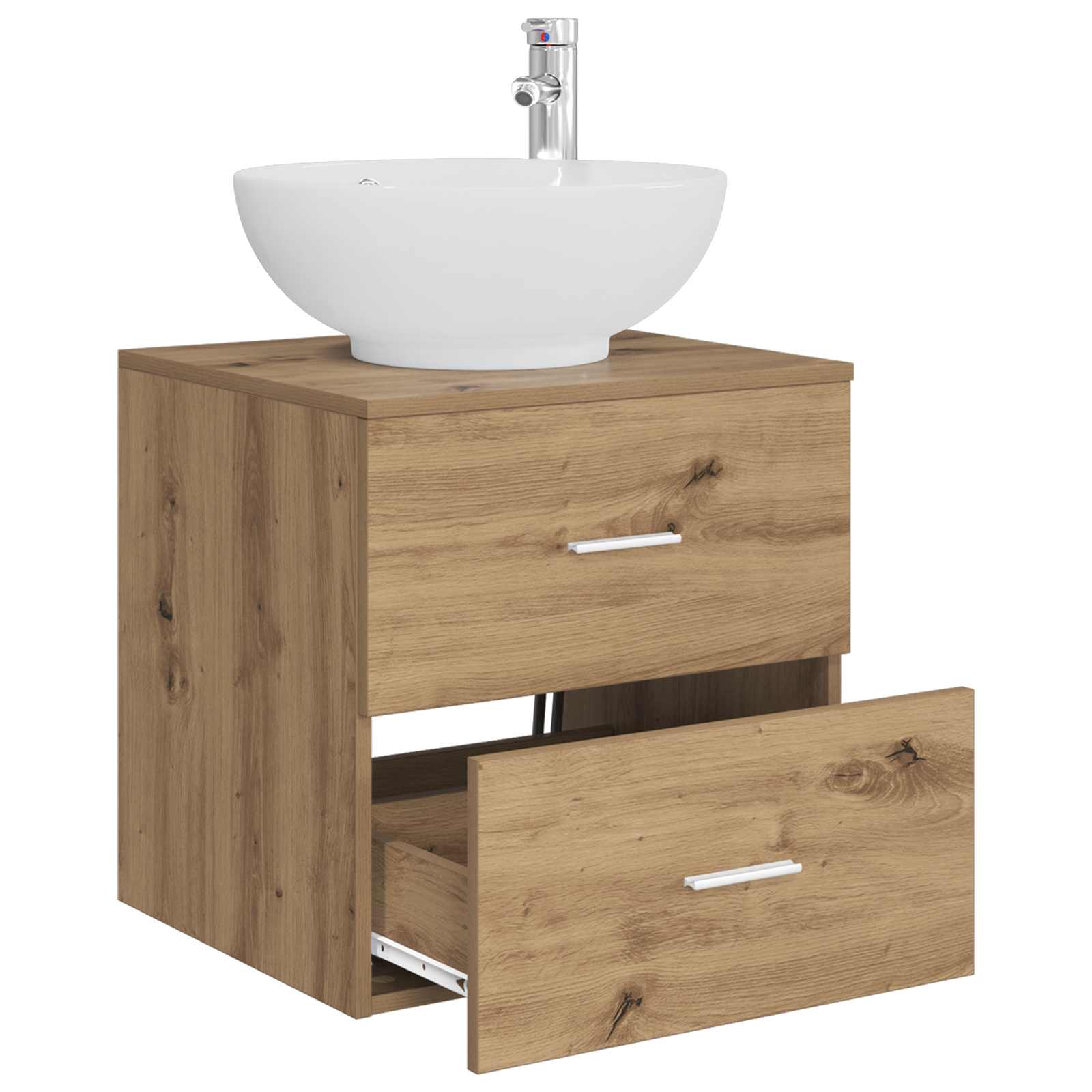 Vanité de lavabo mural Chêne artisanal 49,5 x 44,5 x 66,5 cm