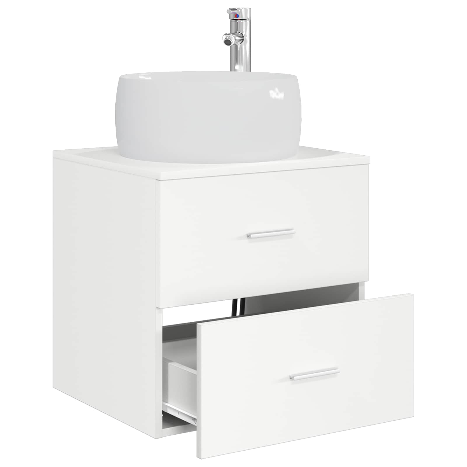 Vanité de lavabo mural Blanc 49,5 x 44,5 x 66 cm