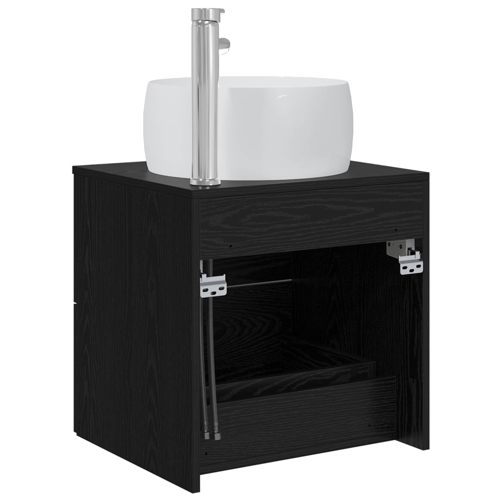 Vanité de lavabo mural Chêne noir 49,5 x 44,5 x 66 cm