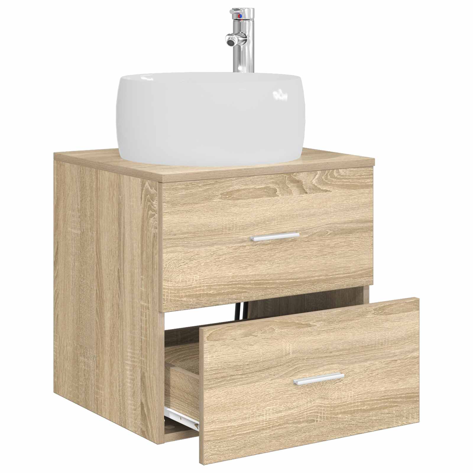 Vanité de lavabo mural Chêne Sonoma 49,5 x 44,5 x 66 cm