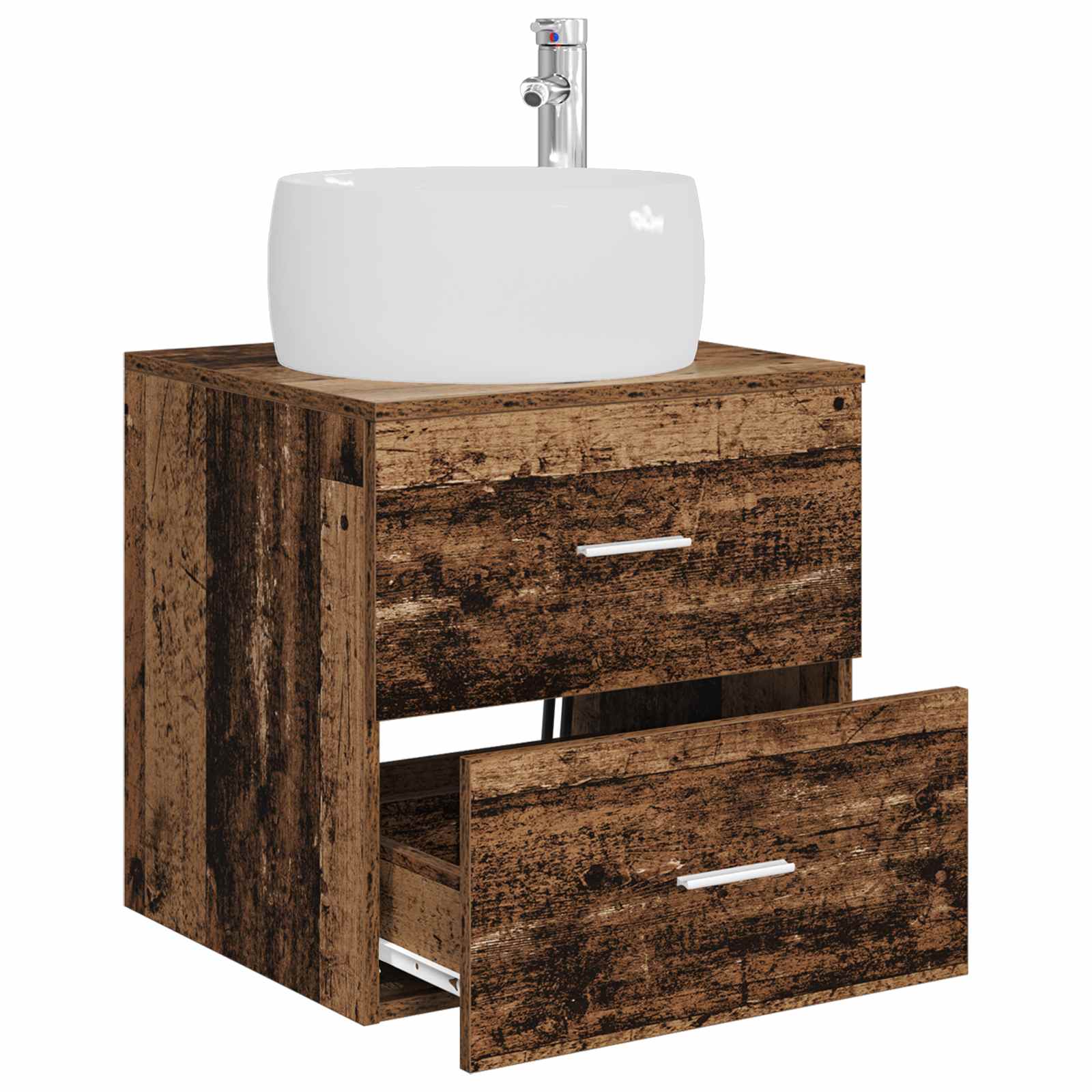 Vanité de lavabo mural Bois ancien 49,5 x 44,5 x 66 cm