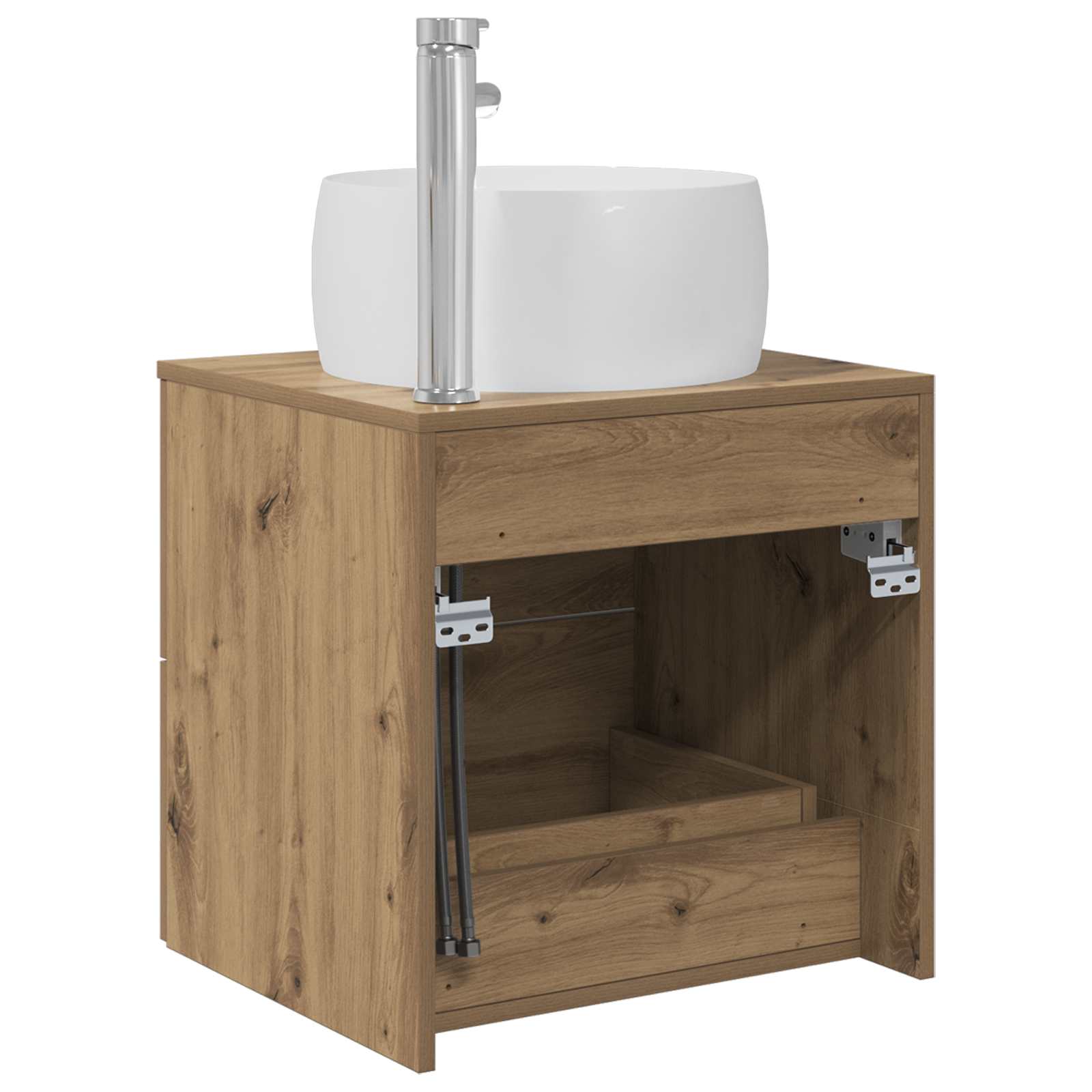 Vanité de lavabo mural Chêne artisanal 49,5 x 44,5 x 66 cm
