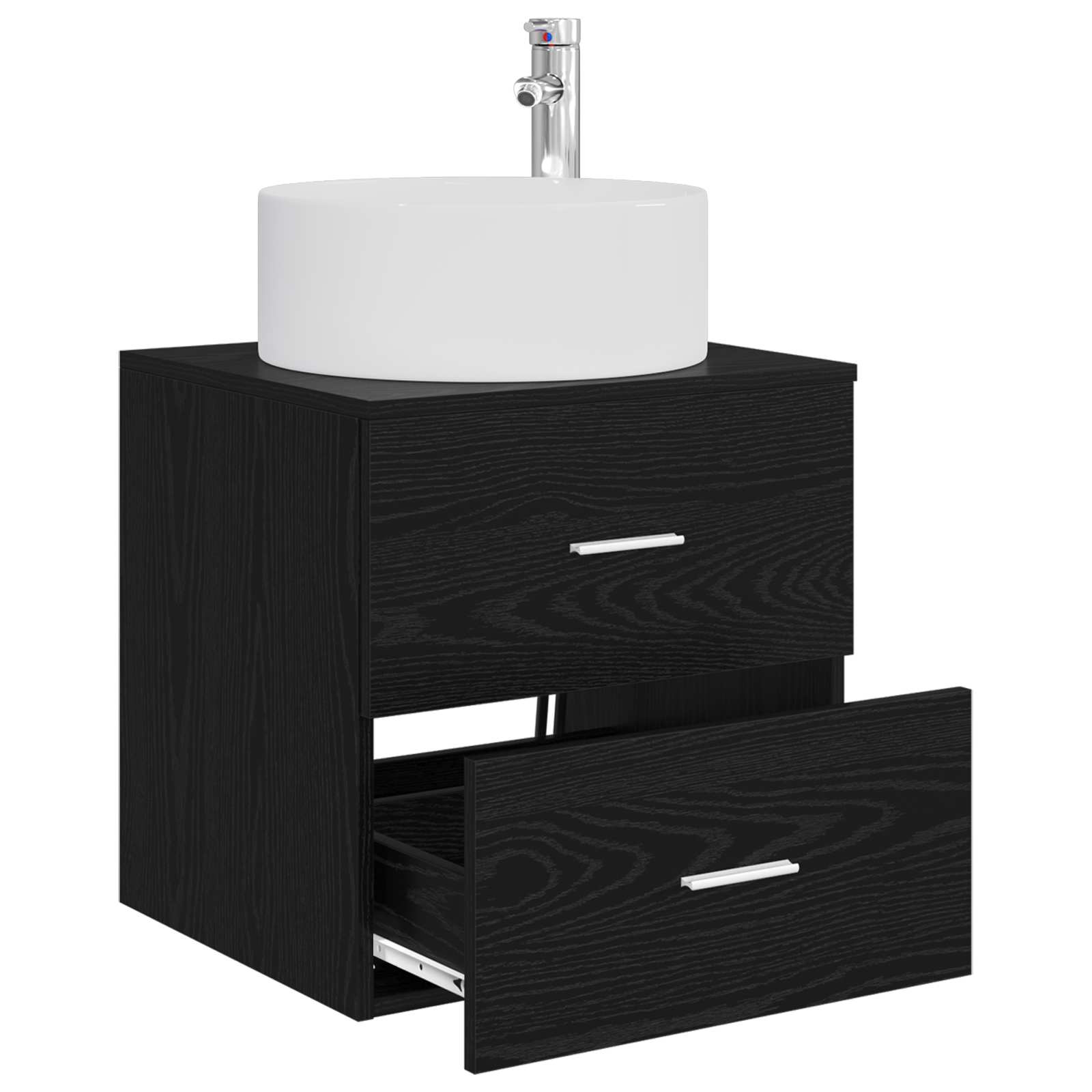 Vanité de lavabo mural Chêne noir 49,5 x 44,5 x 65,5 cm